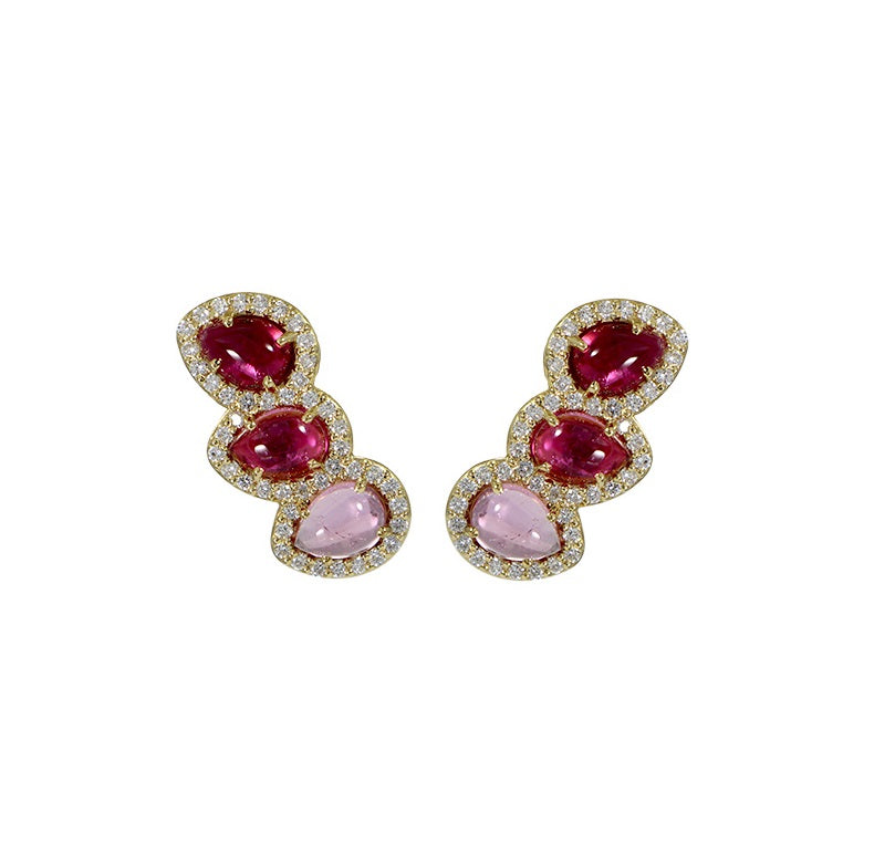 18K Pink Tourmaline Earrings