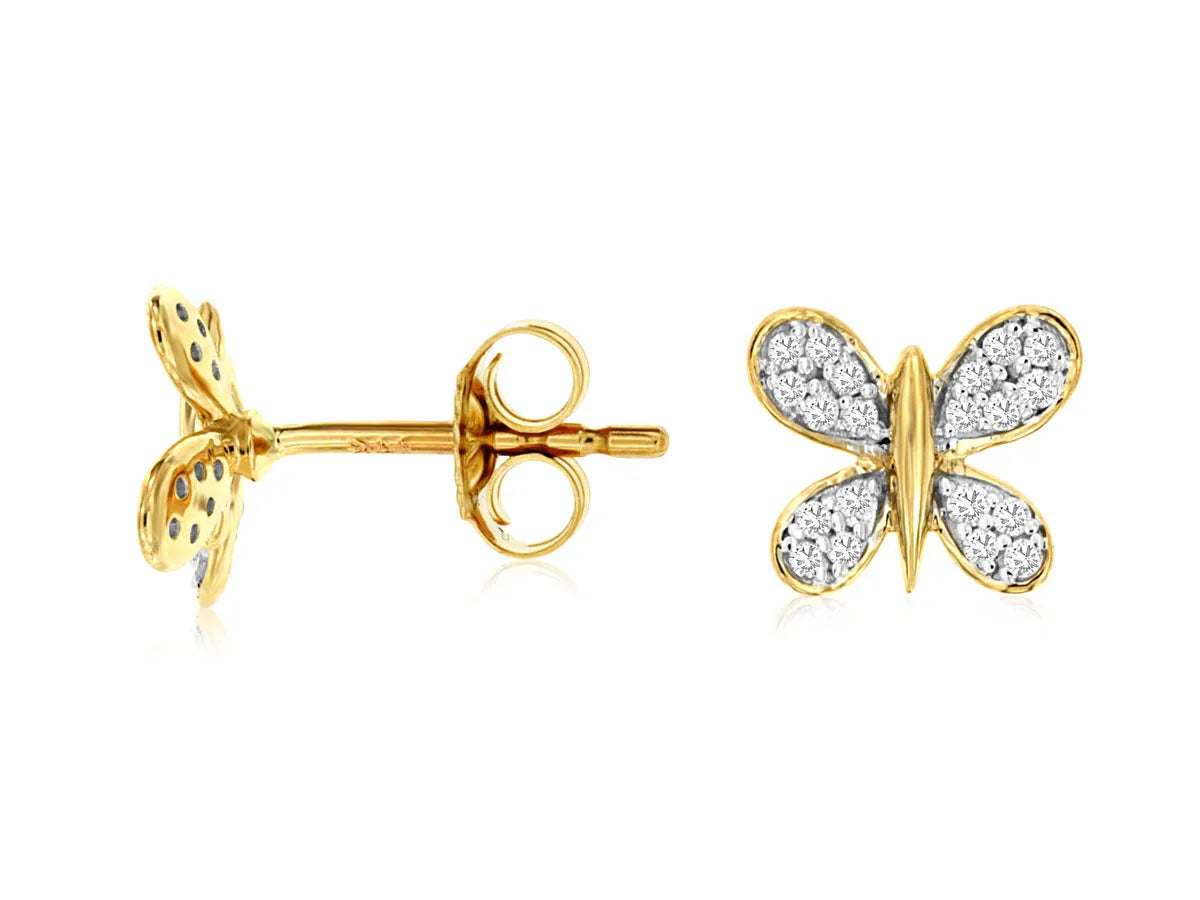 Earrings Y. Diamond Gold Royal Butterfly