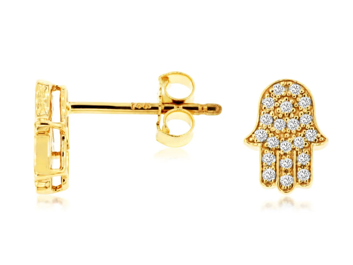 Earrings Y. Diamond Gold Royal Hand