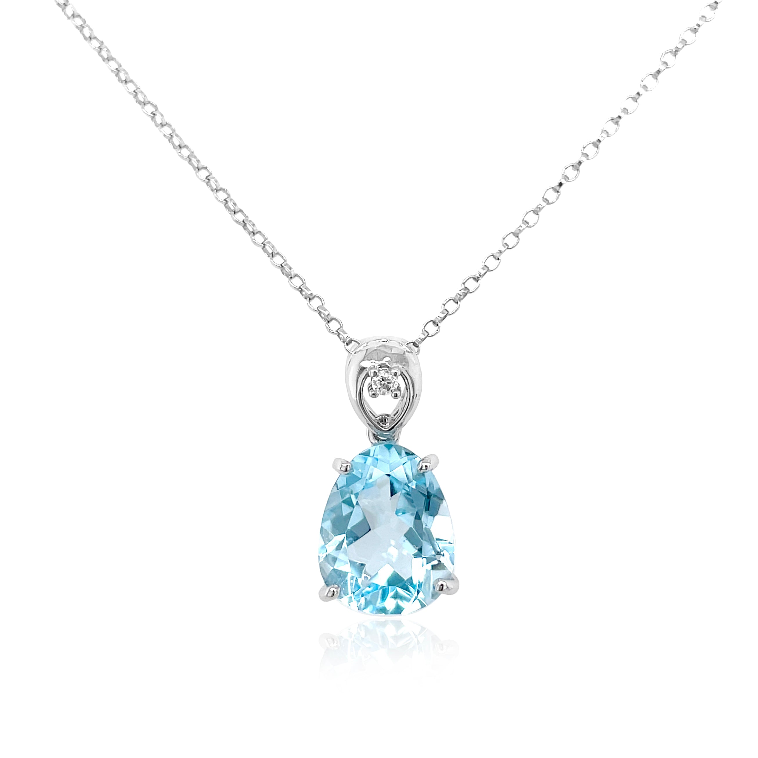 18K Blue Topaz Pendant