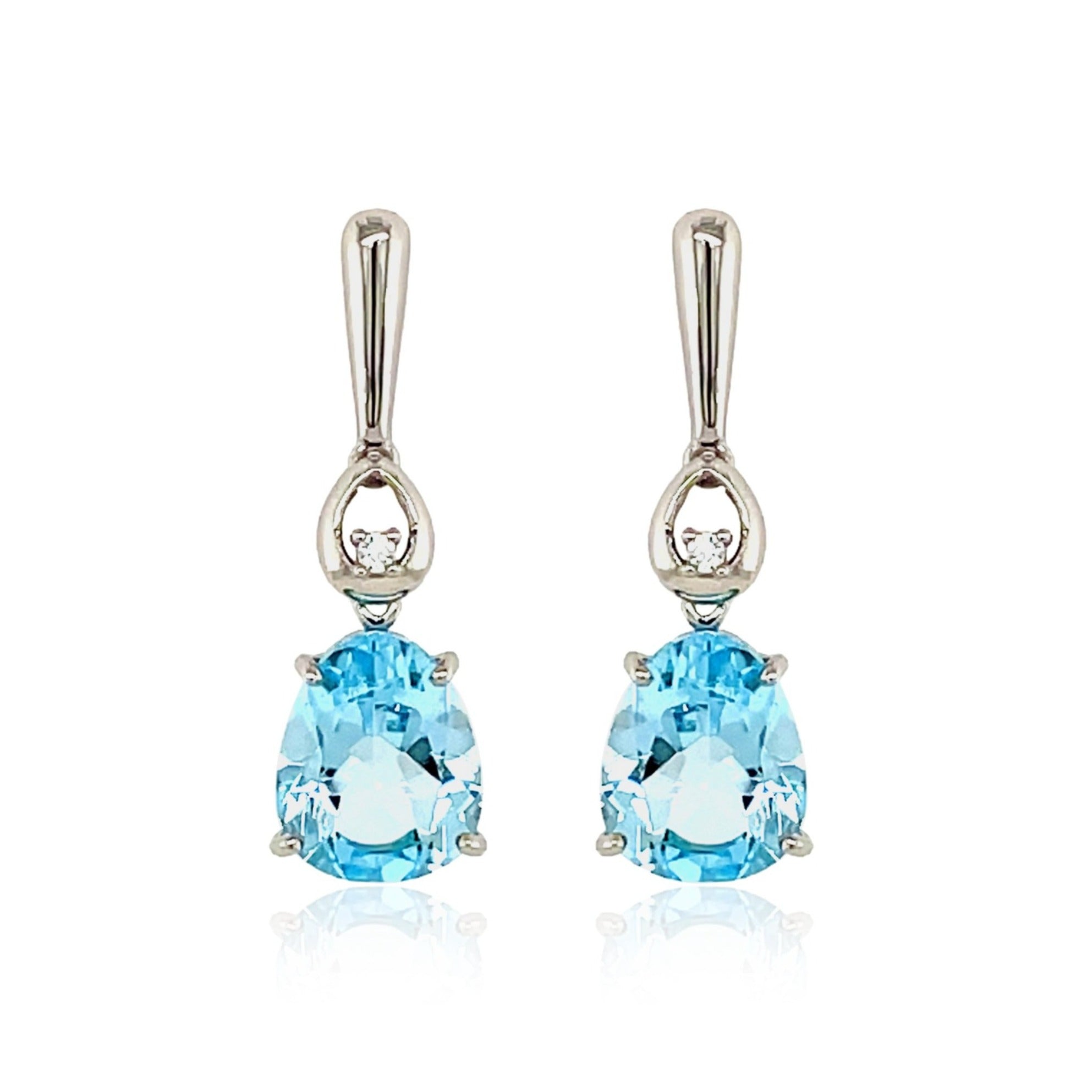 18K Blue Topaz Earrings