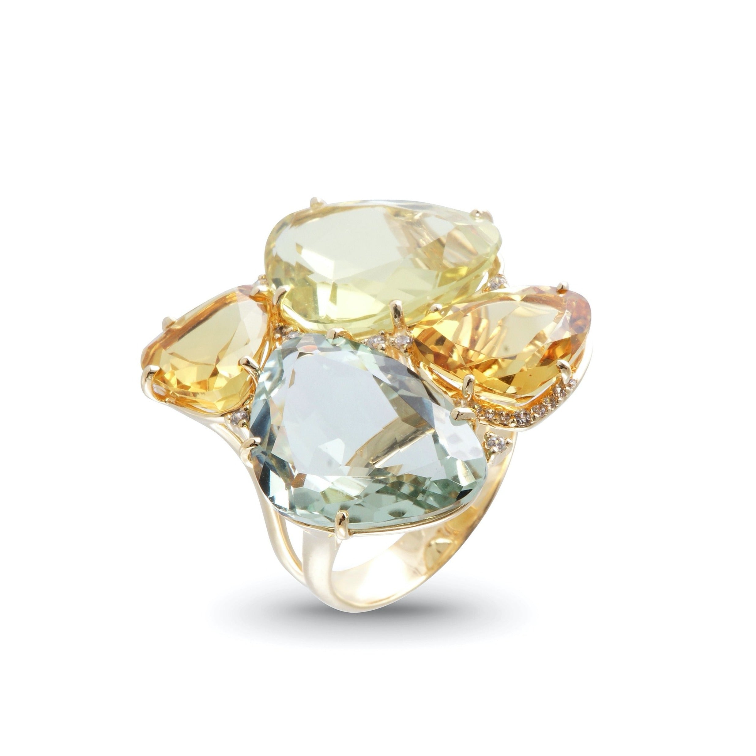 18K Citrine / Light Citrine / Lemon Citrine / Prasiolite Ring