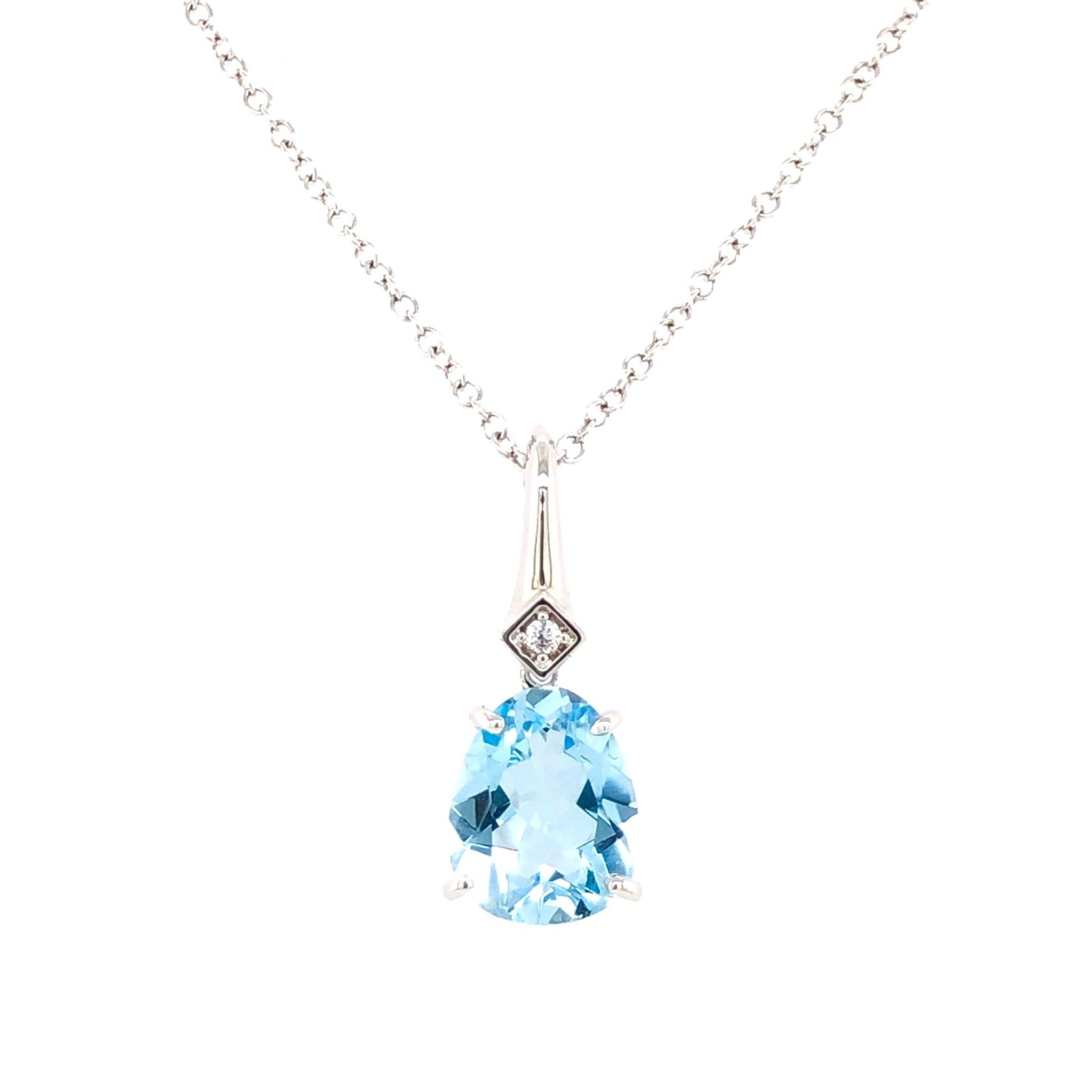 18K Blue Topaz Pendant