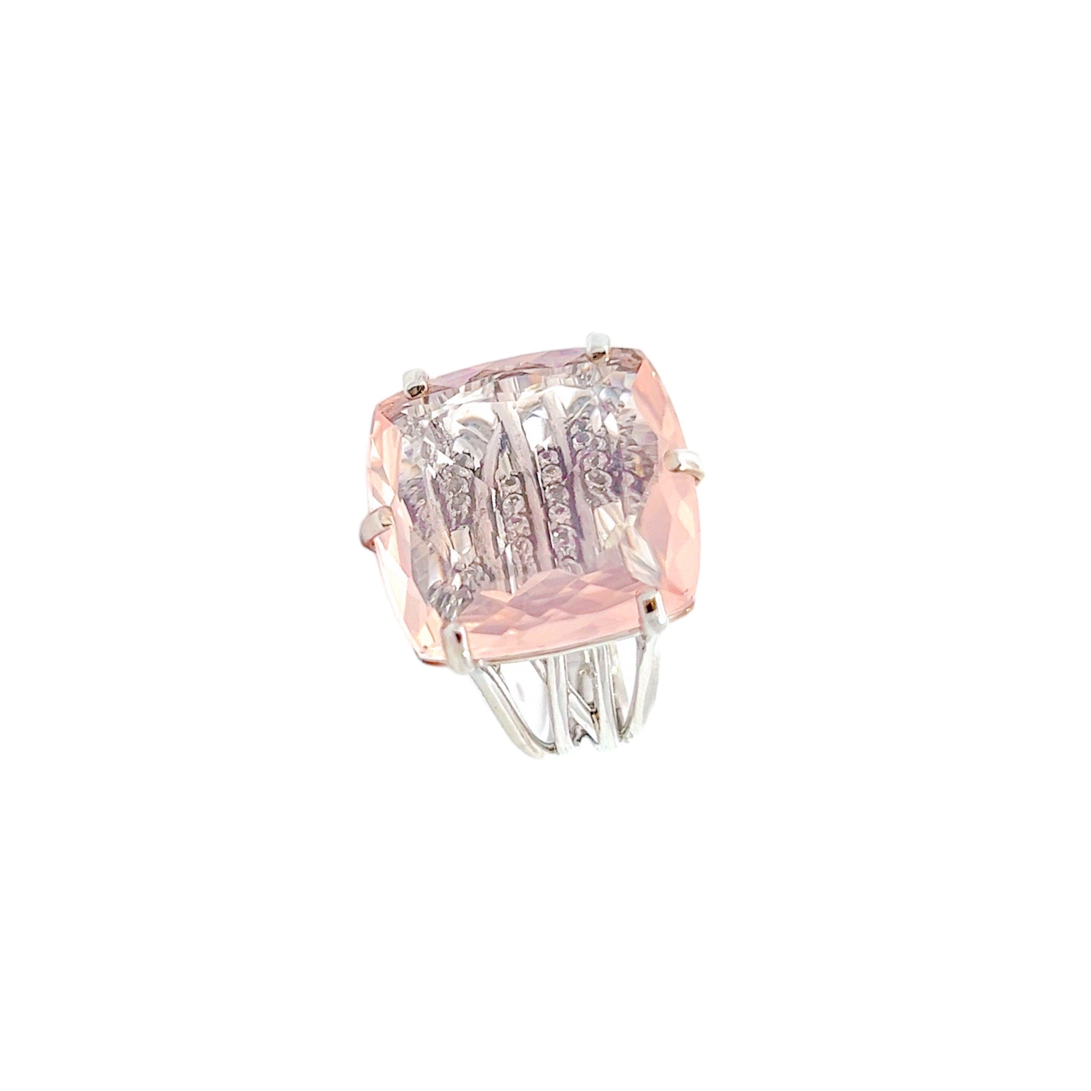 TRANSPARENZA Ring (1052) - Rose Quartz / SS