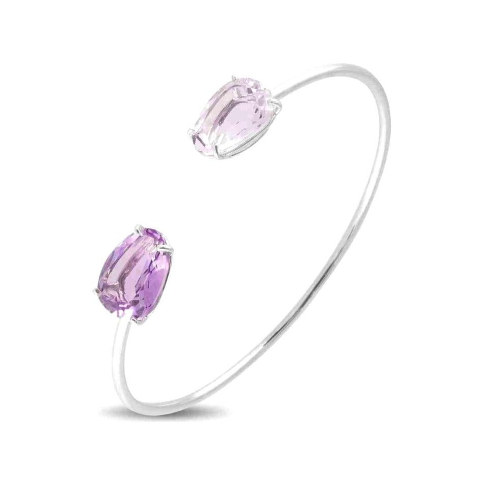 18K Amethyst & Pink Amethyst Bangle