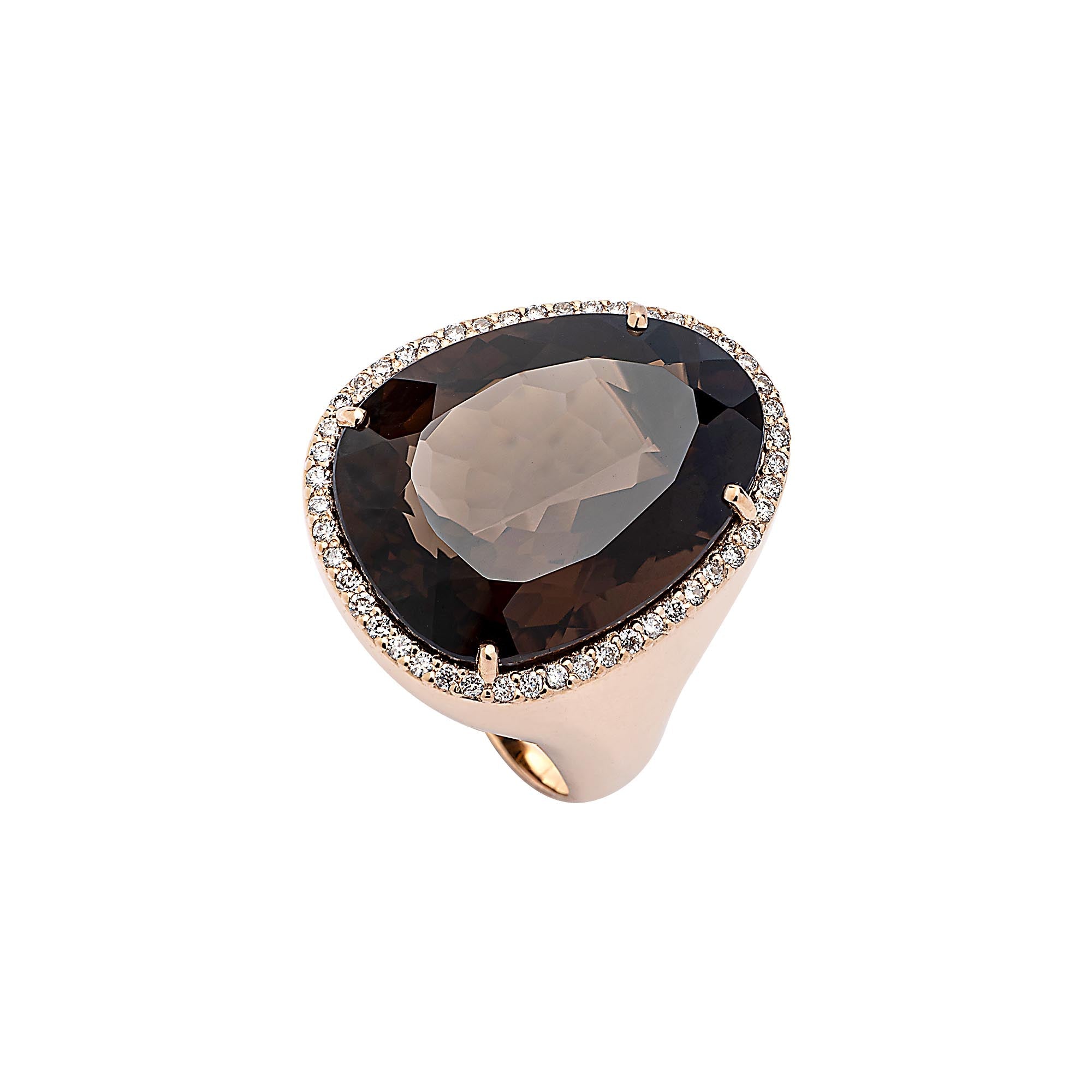 18K MAROAGA RING (1196) - Smoky Quartz / RG