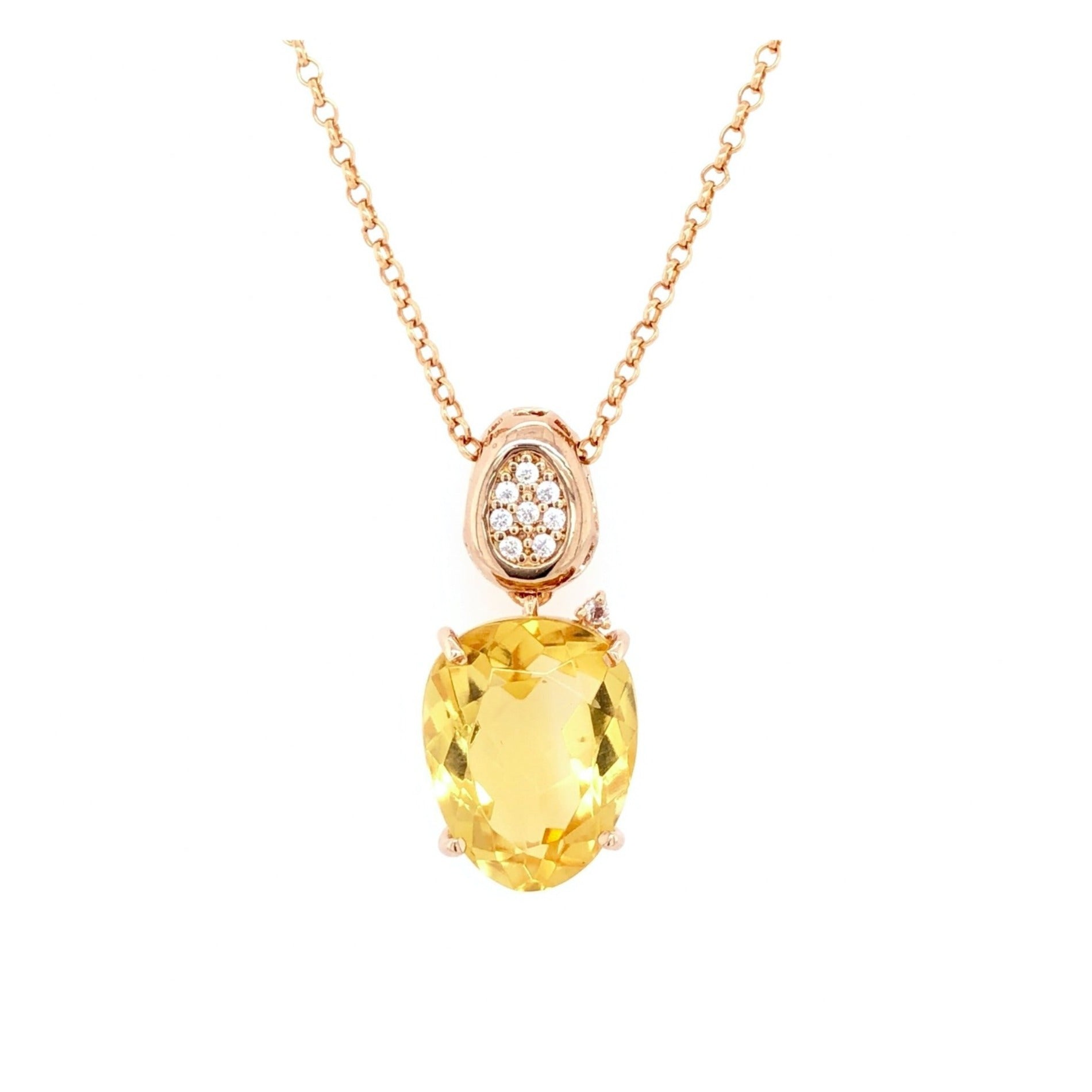 18K Citrine Pendant