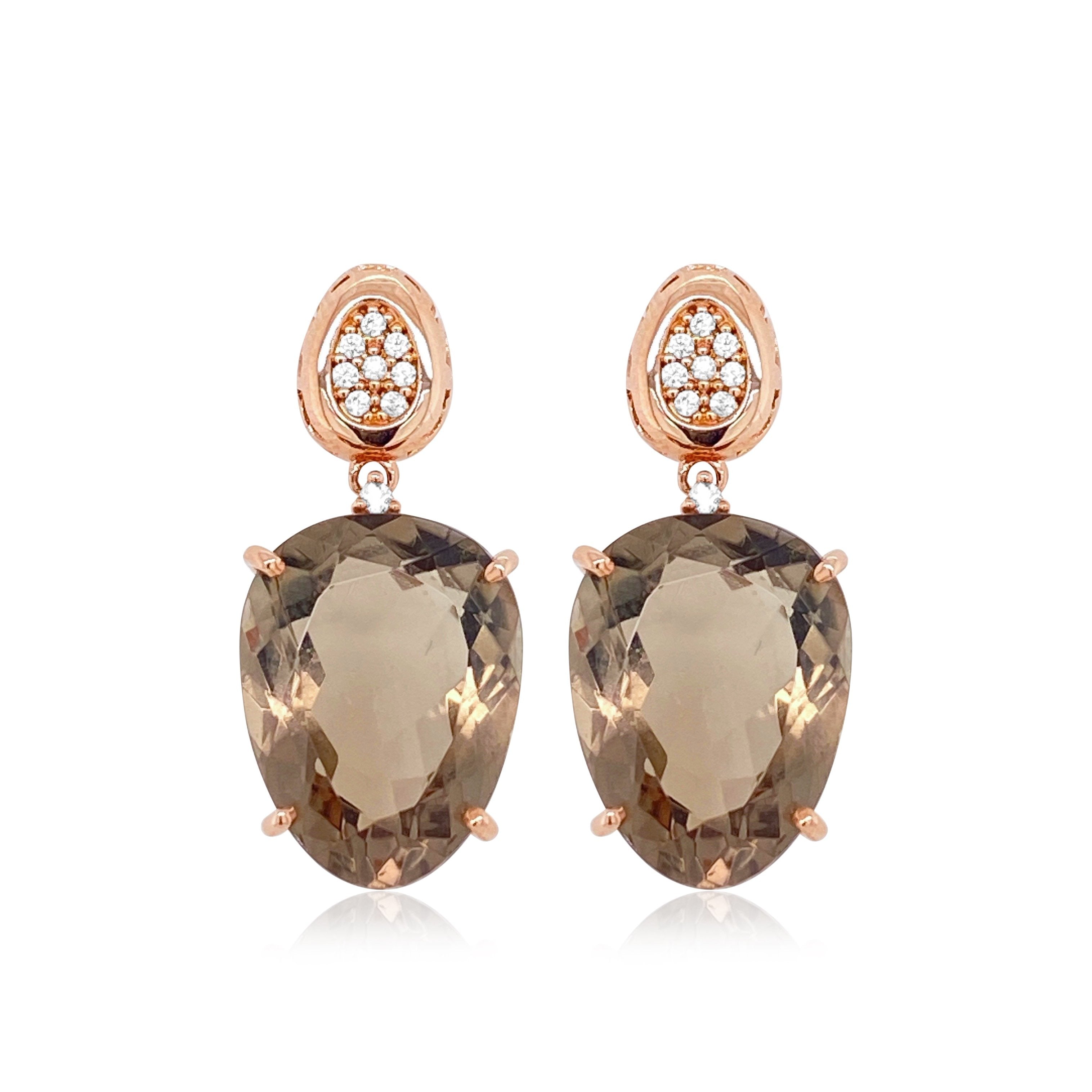 18K Smoky Quartz Earrings