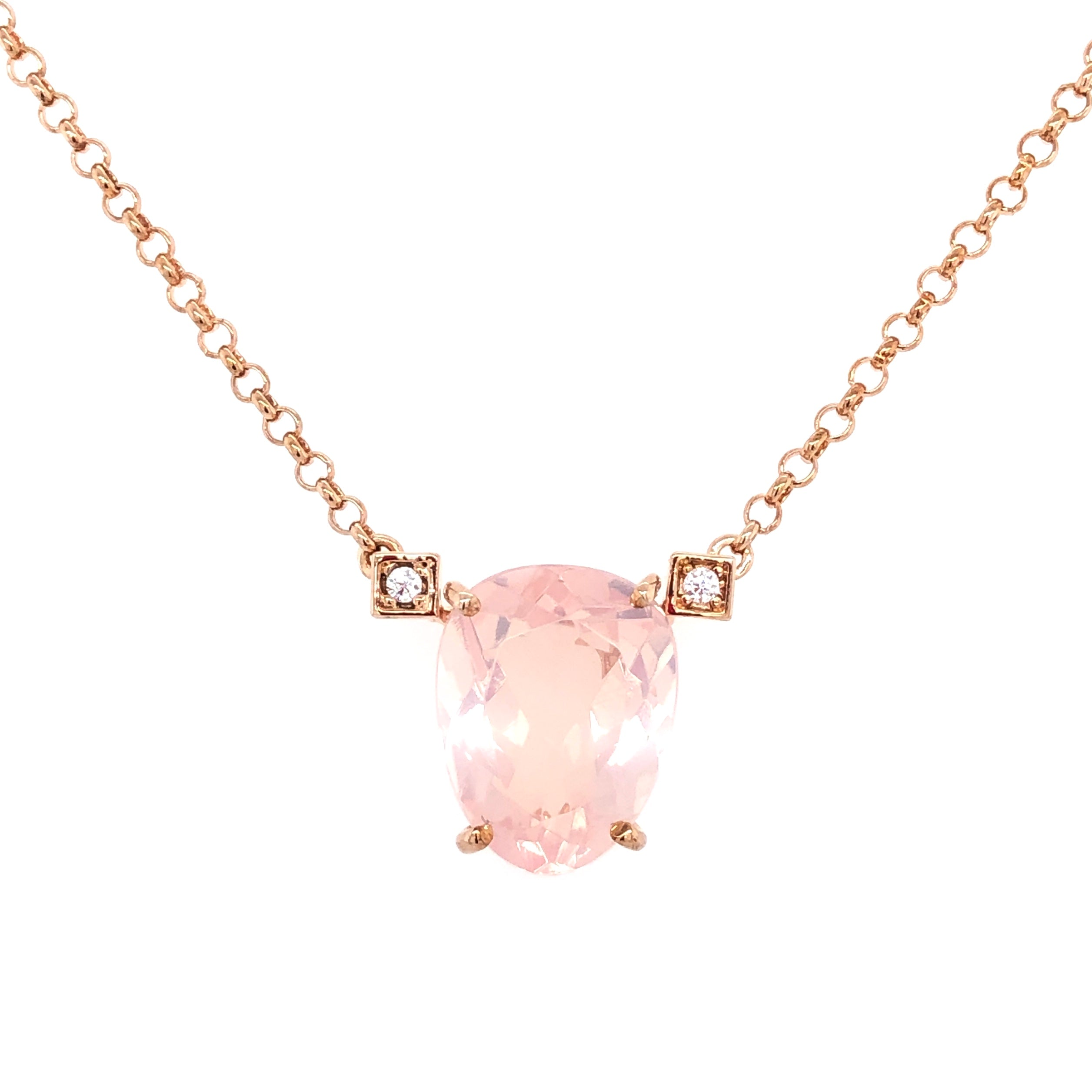 18K Rose Quartz Necklace