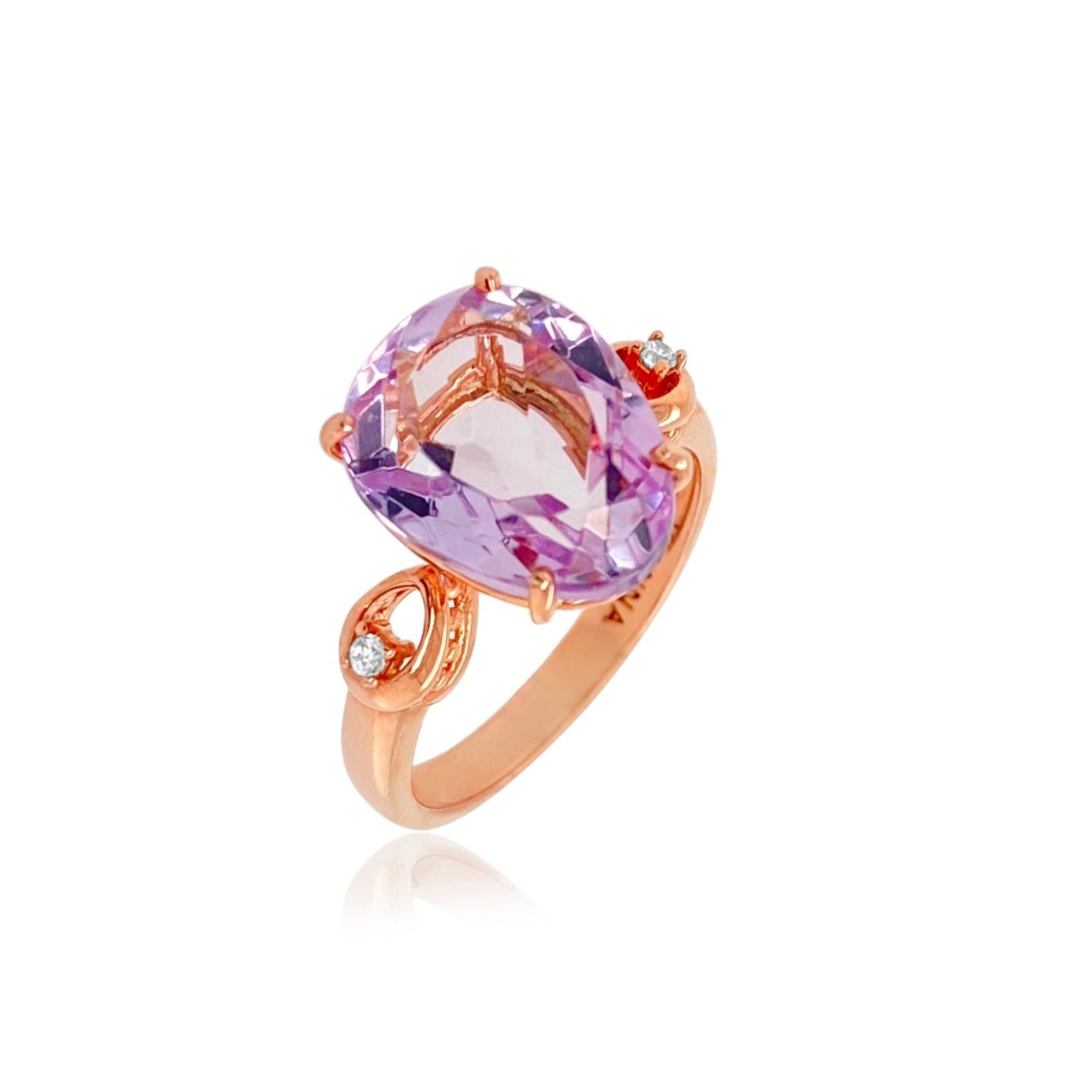 18K Pink Amethyst Ring