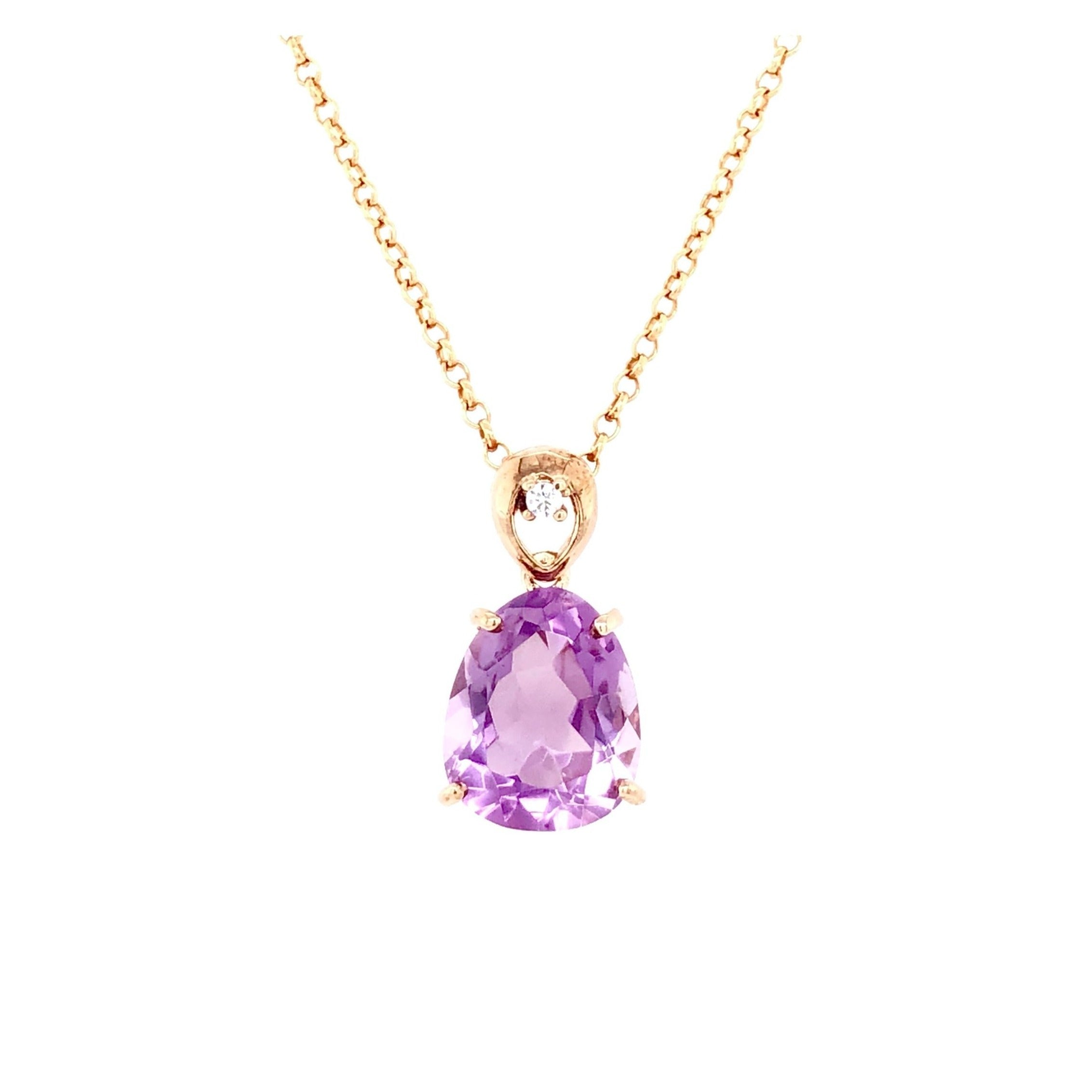 18K Amethyst Pendant