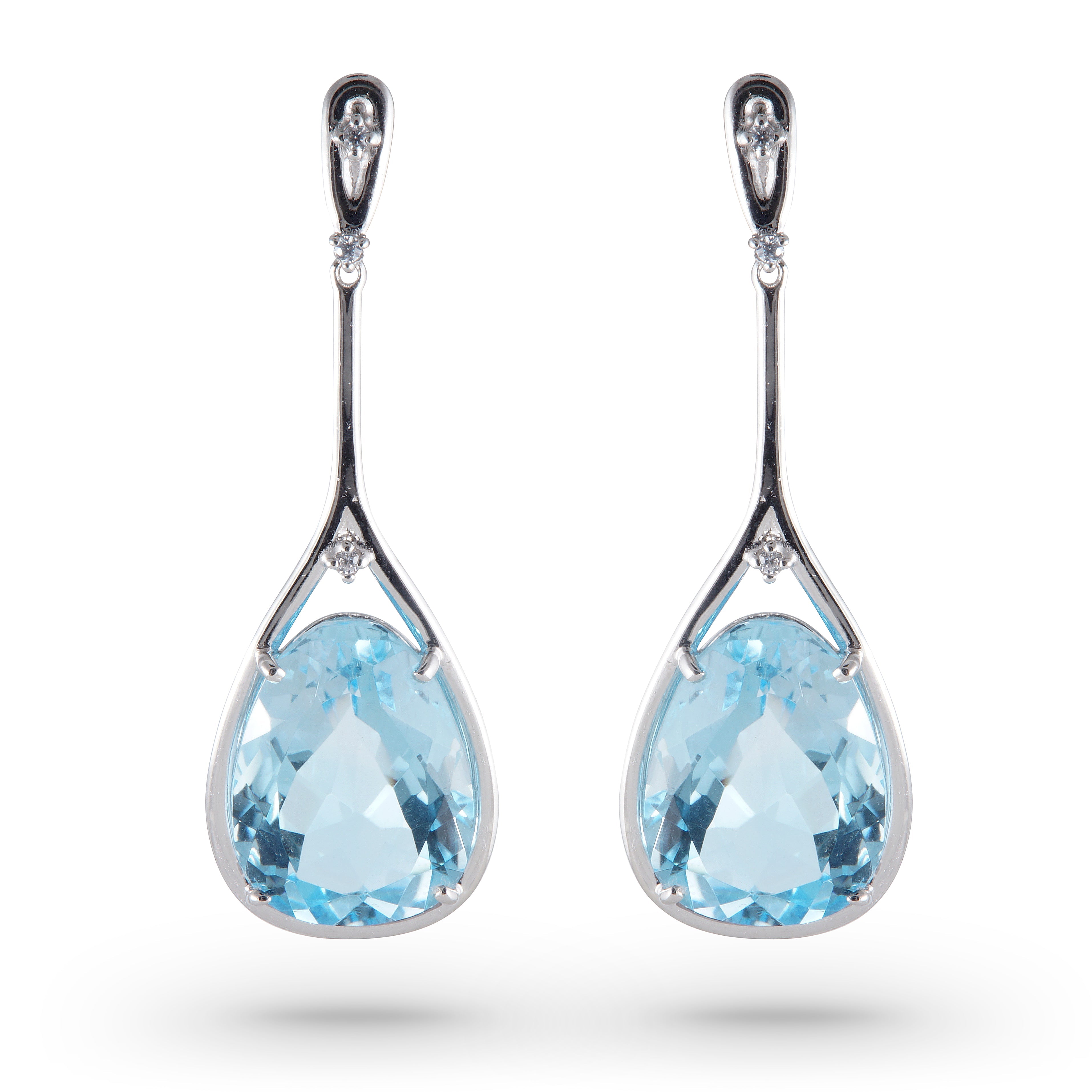 18K Blue Topaz Earrings