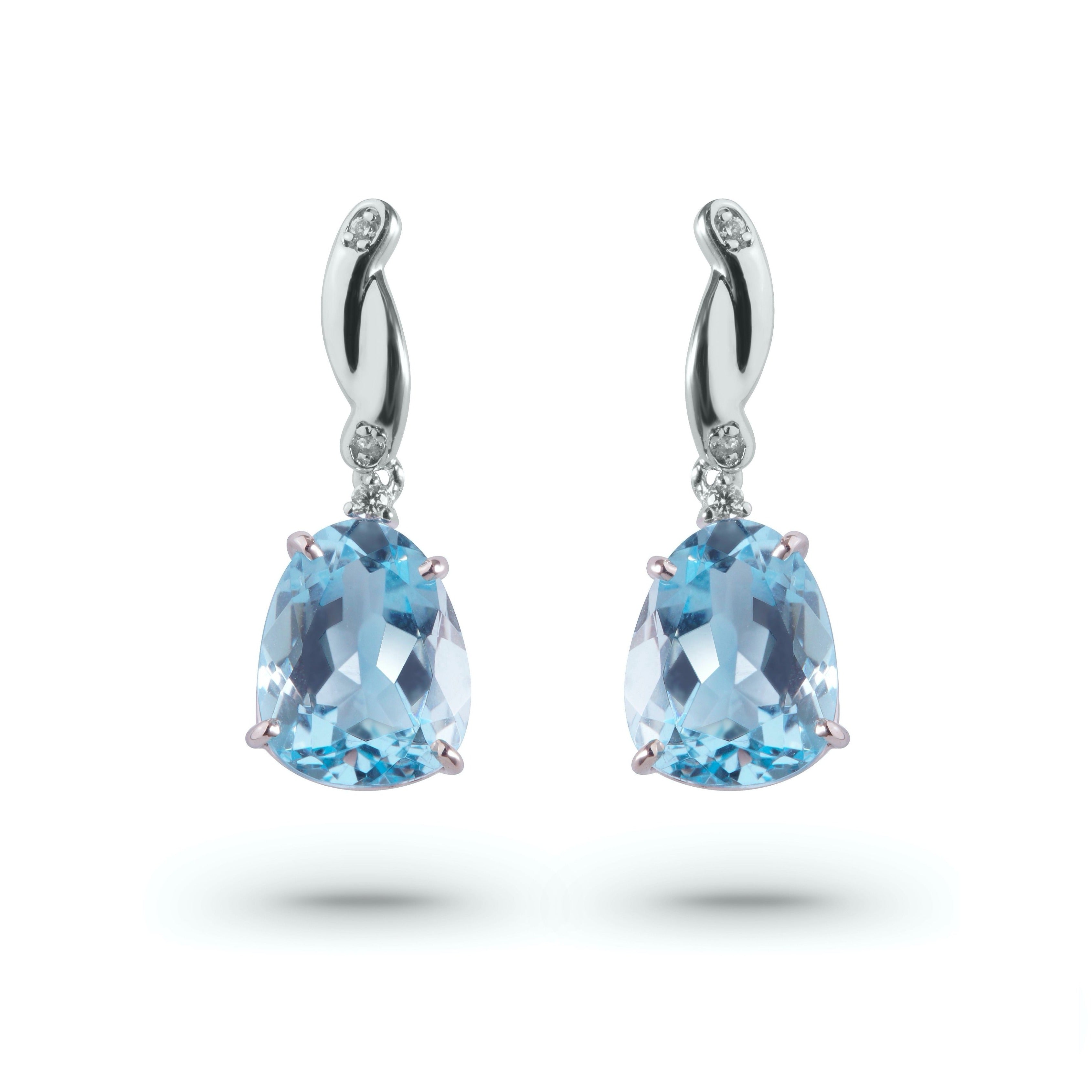 18K Blue Topaz Earrings