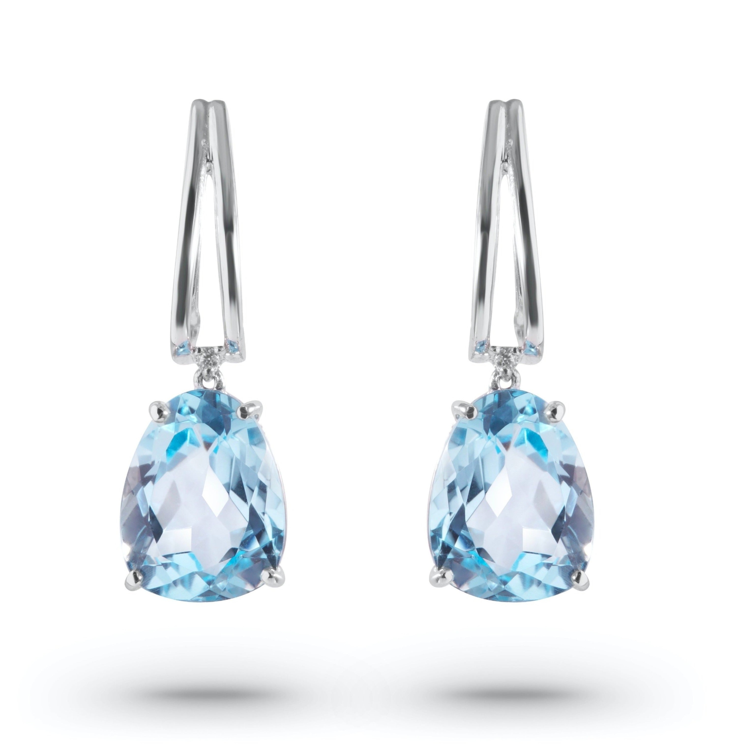 18K Blue Topaz Earrings