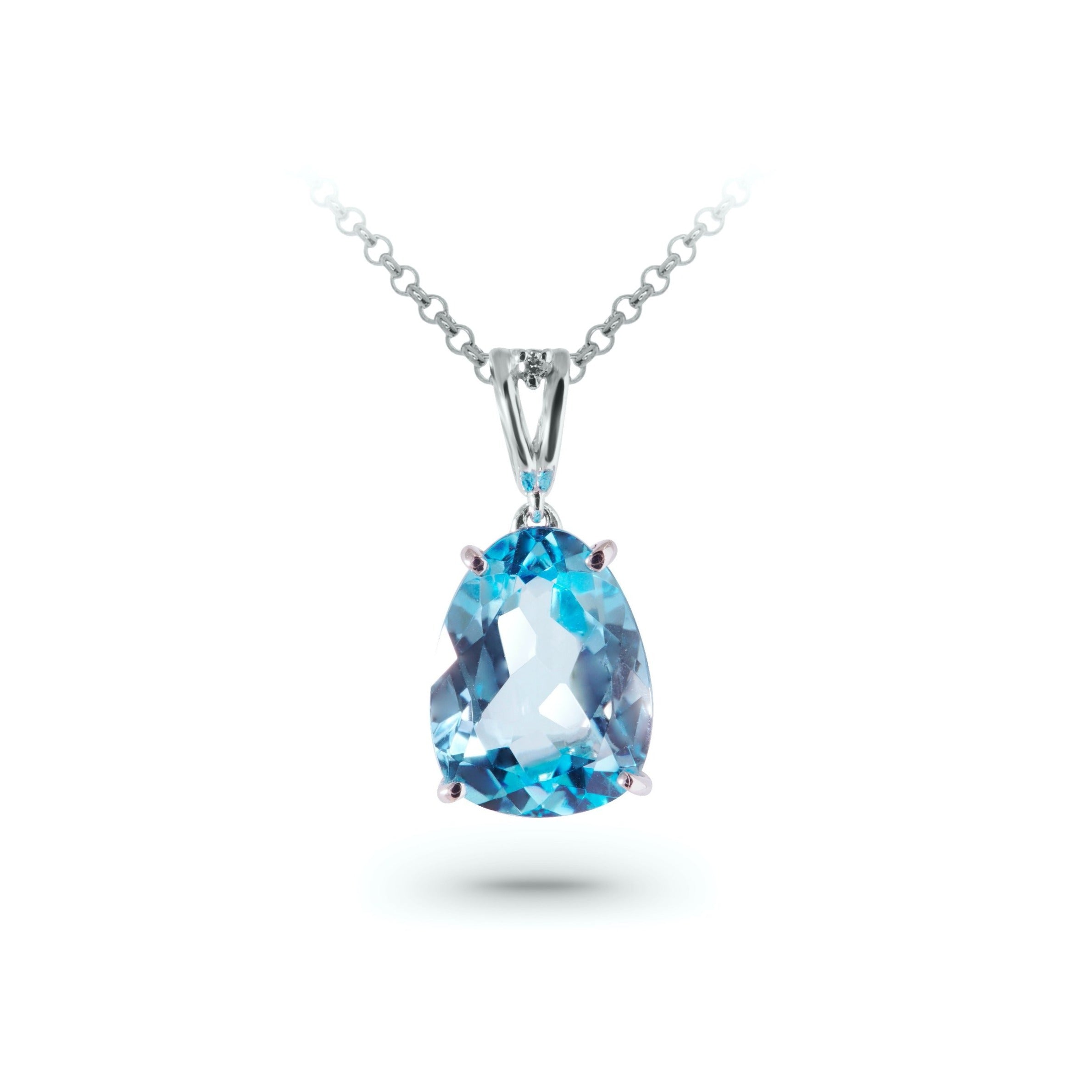 18K Blue Topaz Pendant