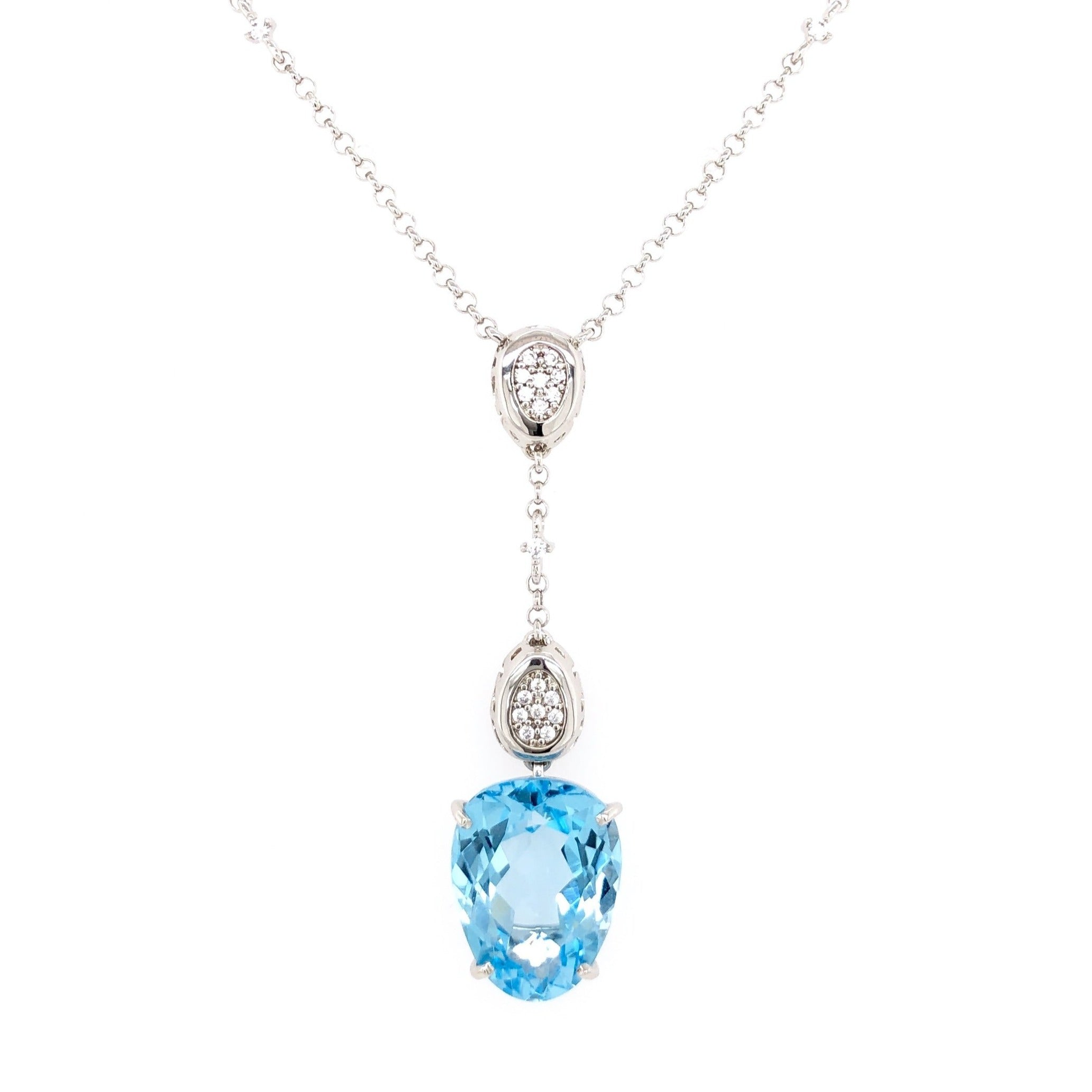 18K Blue Topaz Necklace