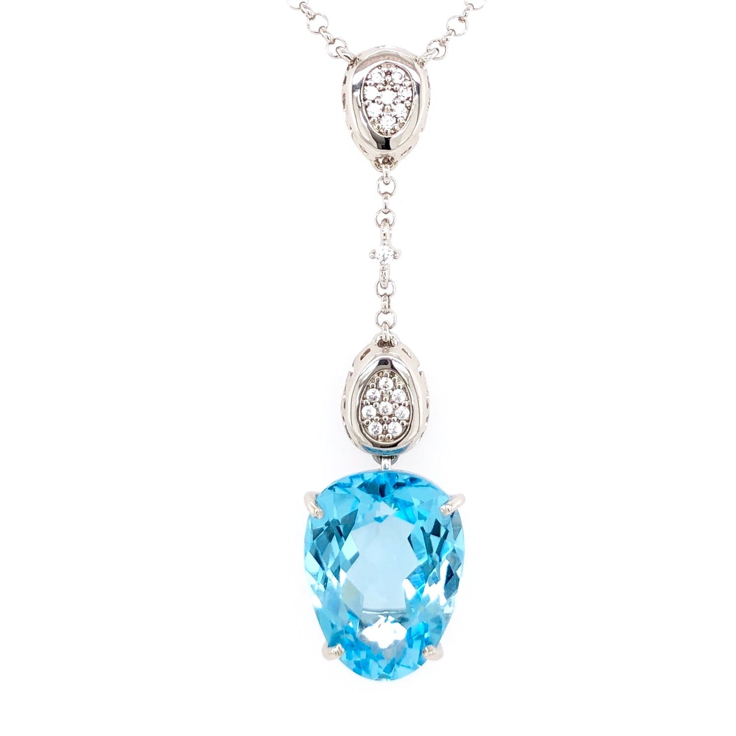 18K Blue Topaz Necklace