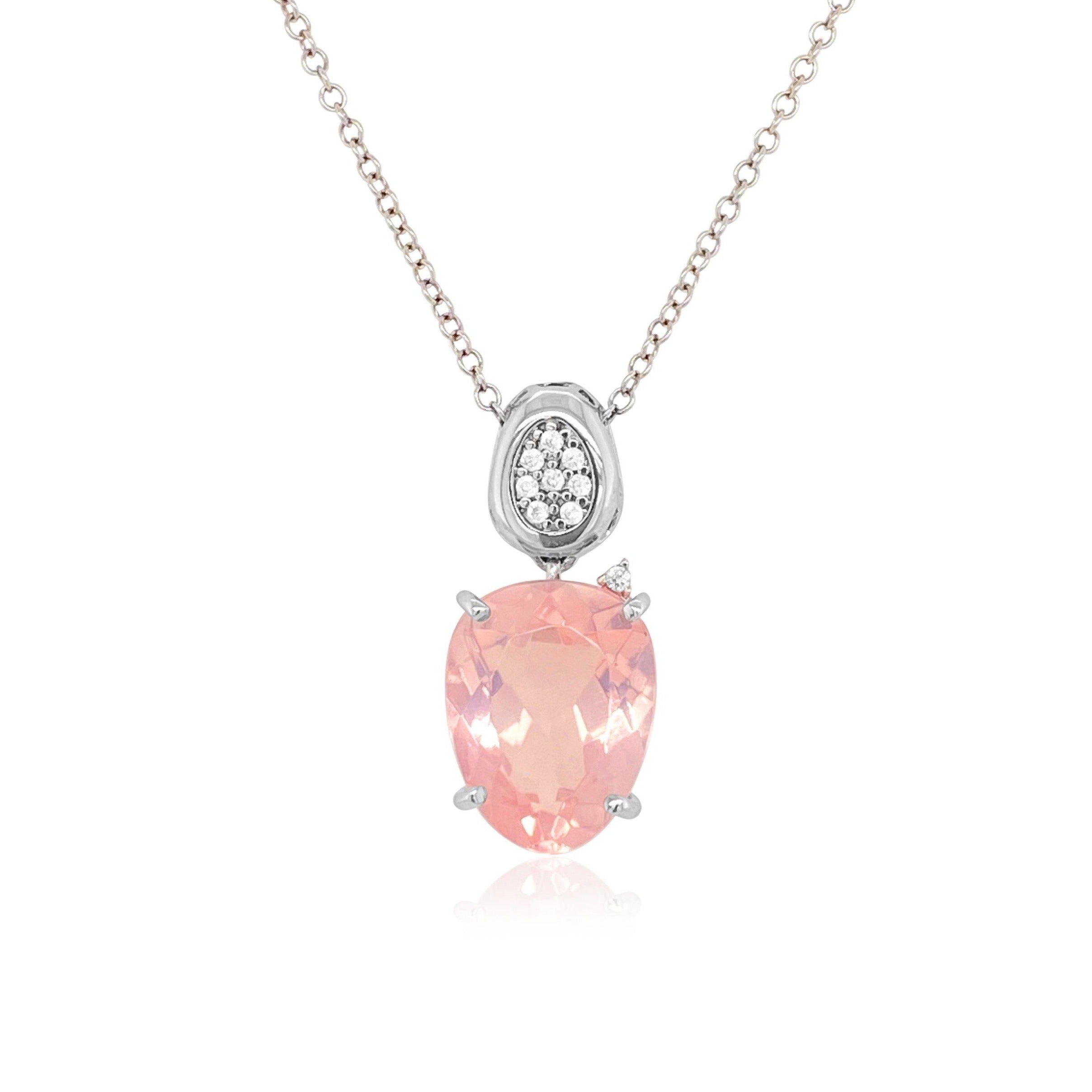 18K Rose Quartz Pendant