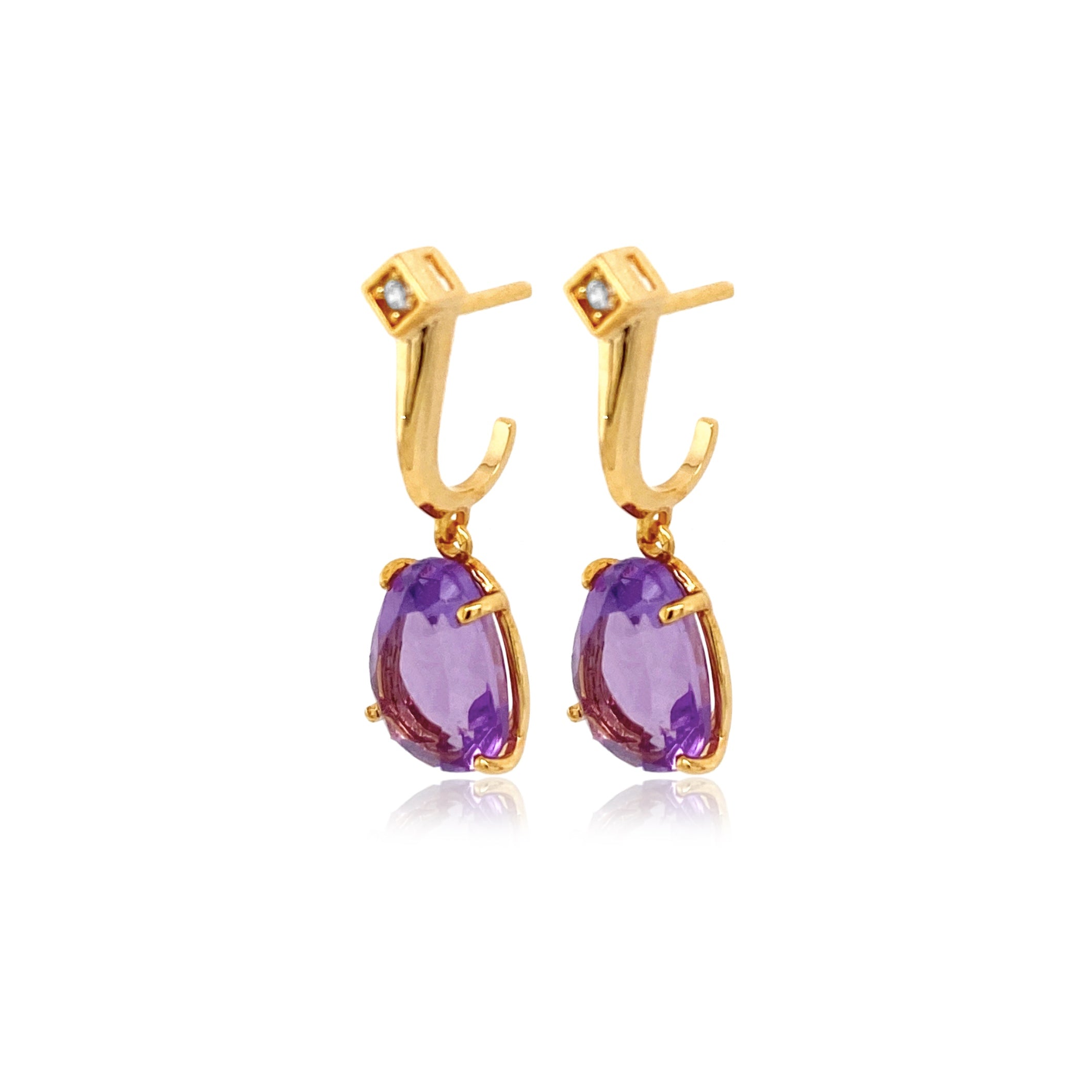 18K Amethyst Earrings