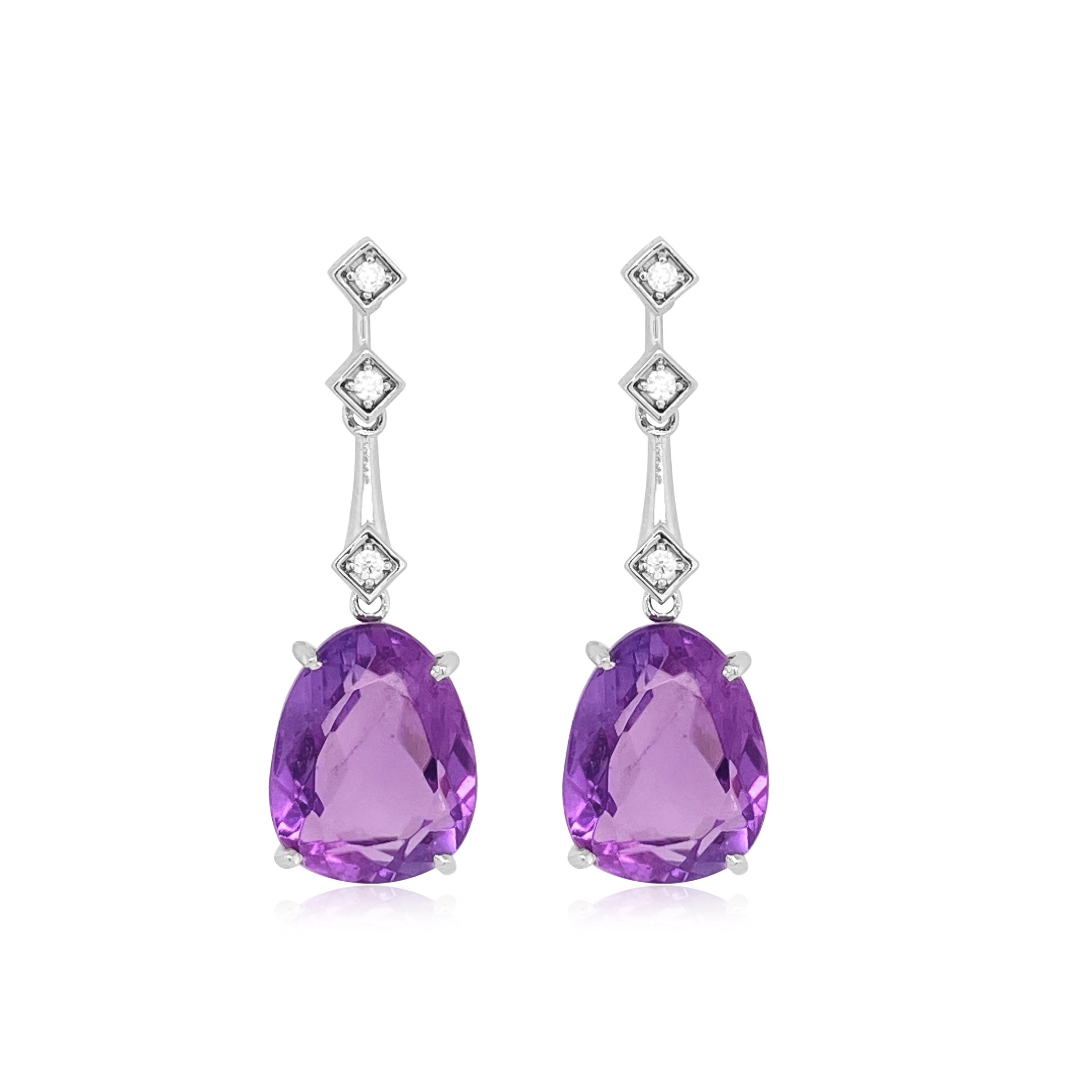 18K Amethyst Earrings