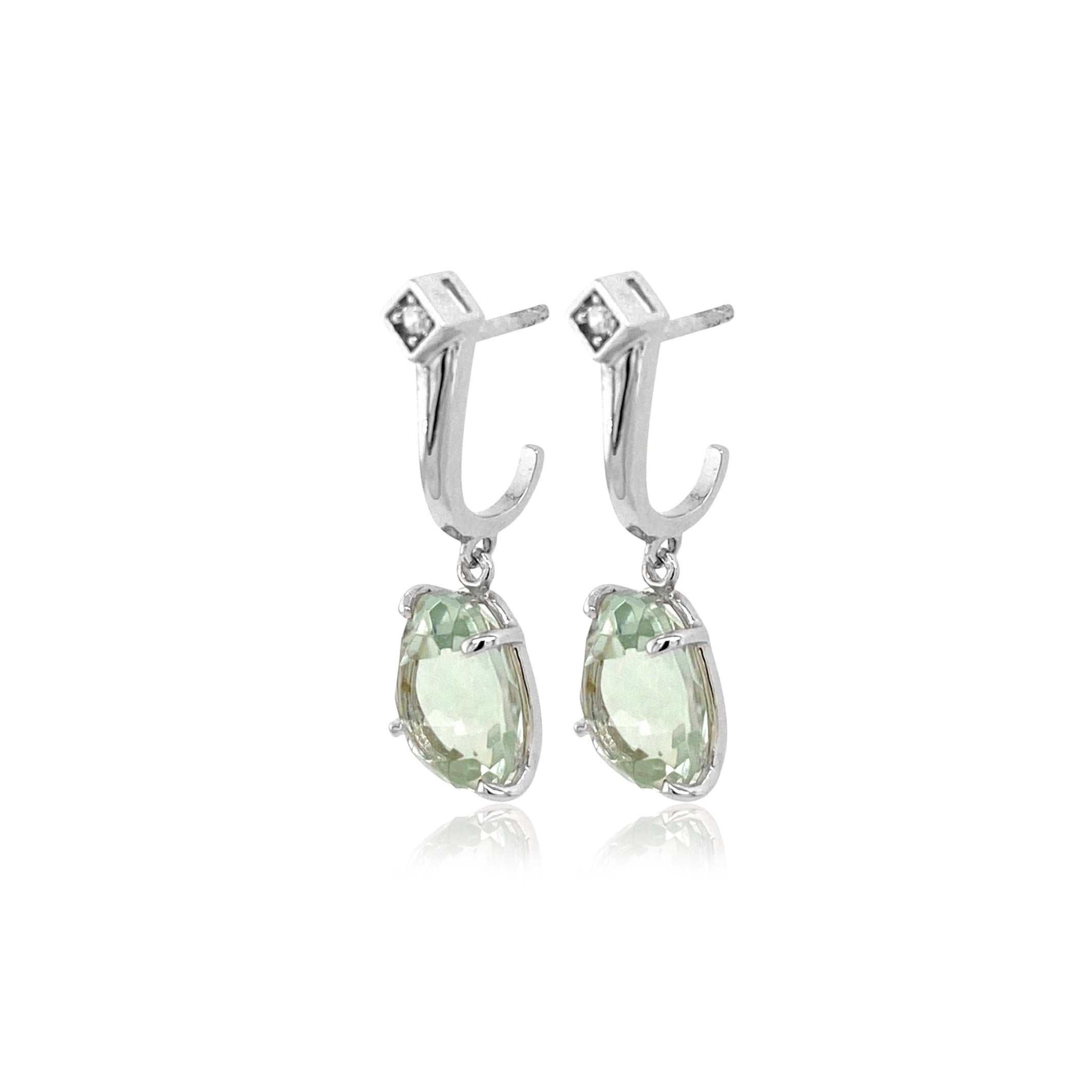 18K Prasiolite Earrings