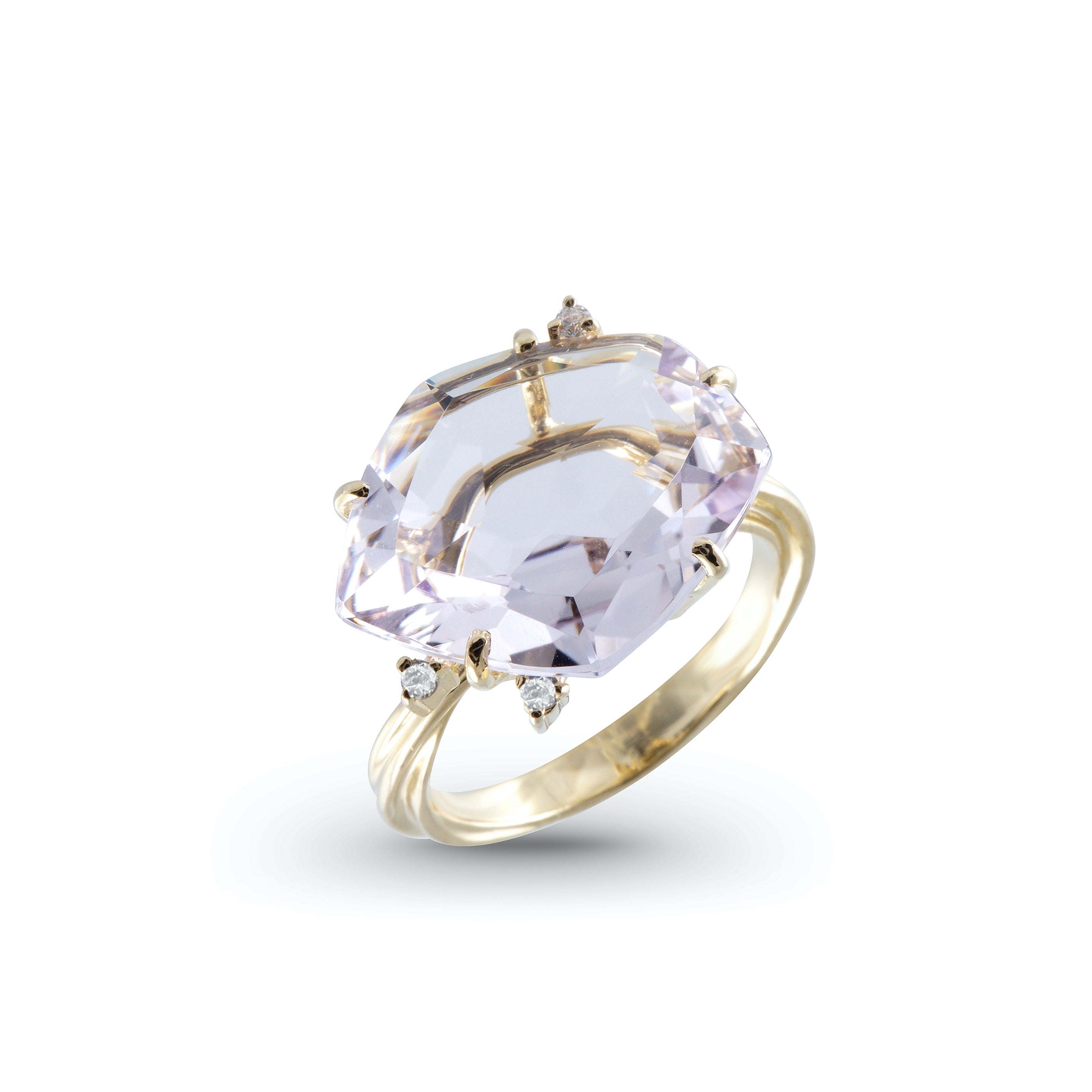 18K Pink Amethyst Ring