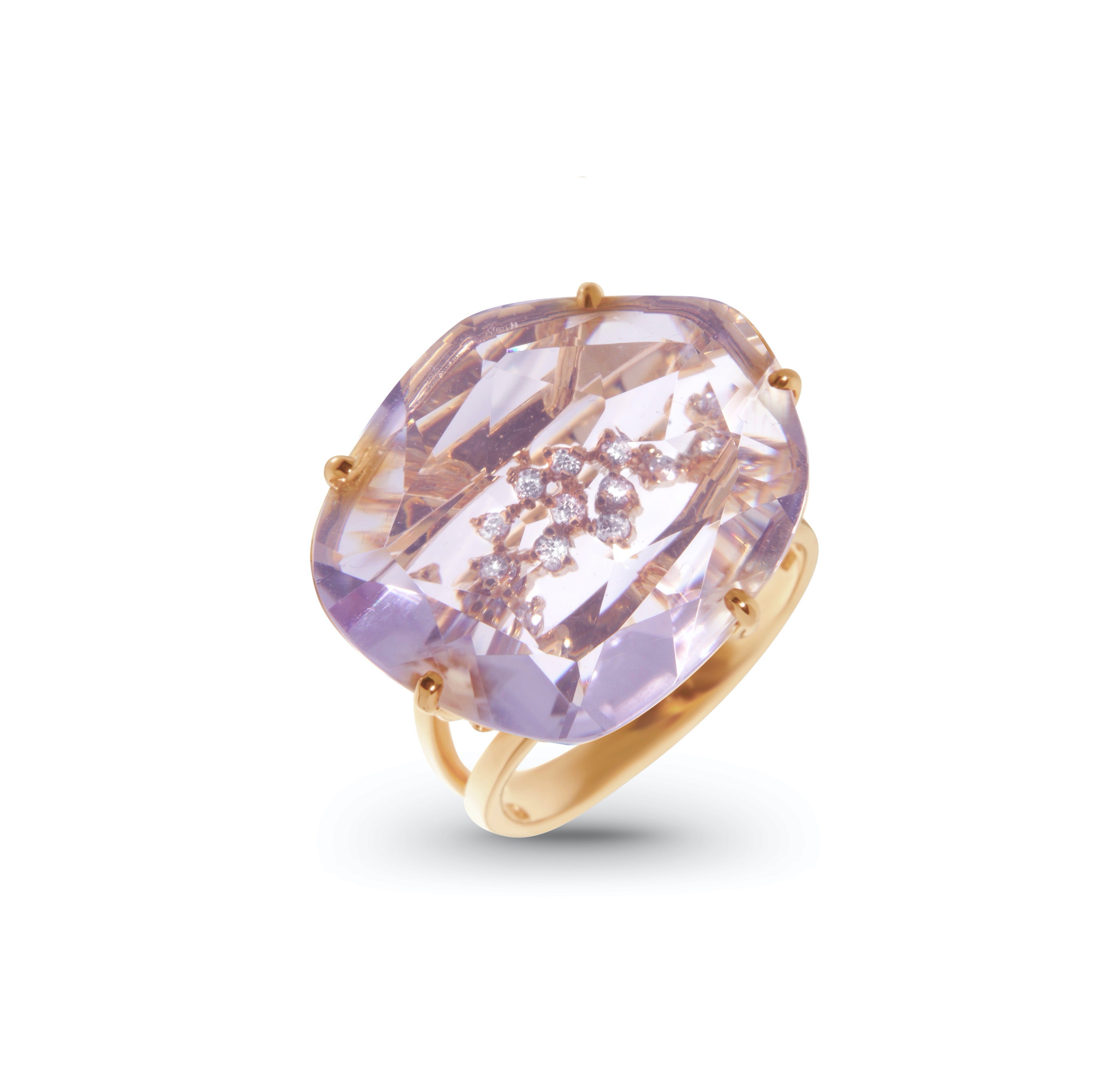 18K Pink Amethyst Ring