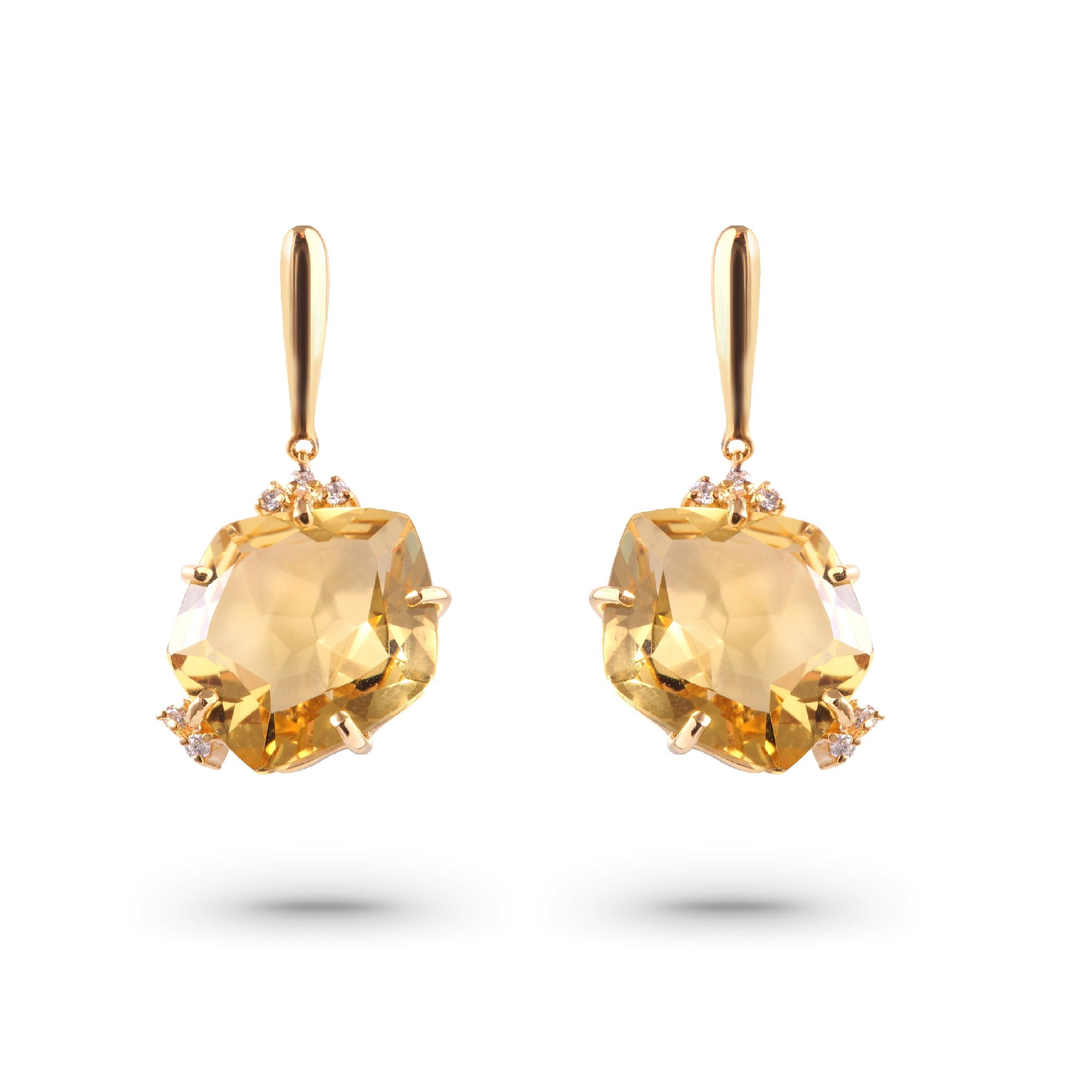 18K Citrine Earrings