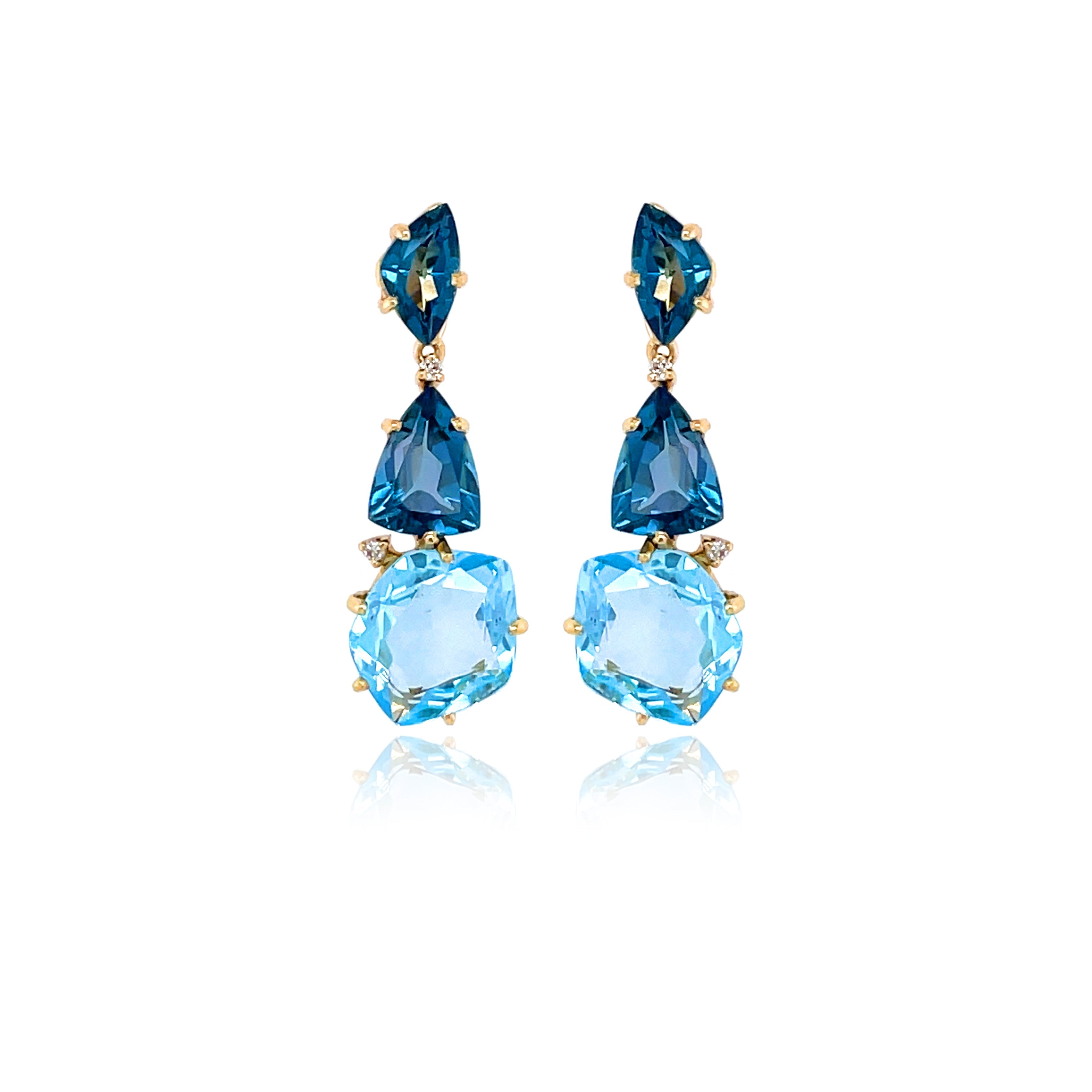 AMORFUS Earrings (1102) - London Blue Topaz, Blue Topaz / YG