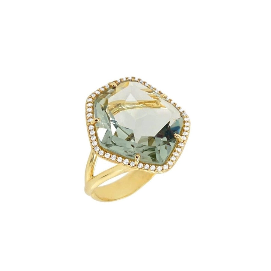 18K Prasiolite Ring