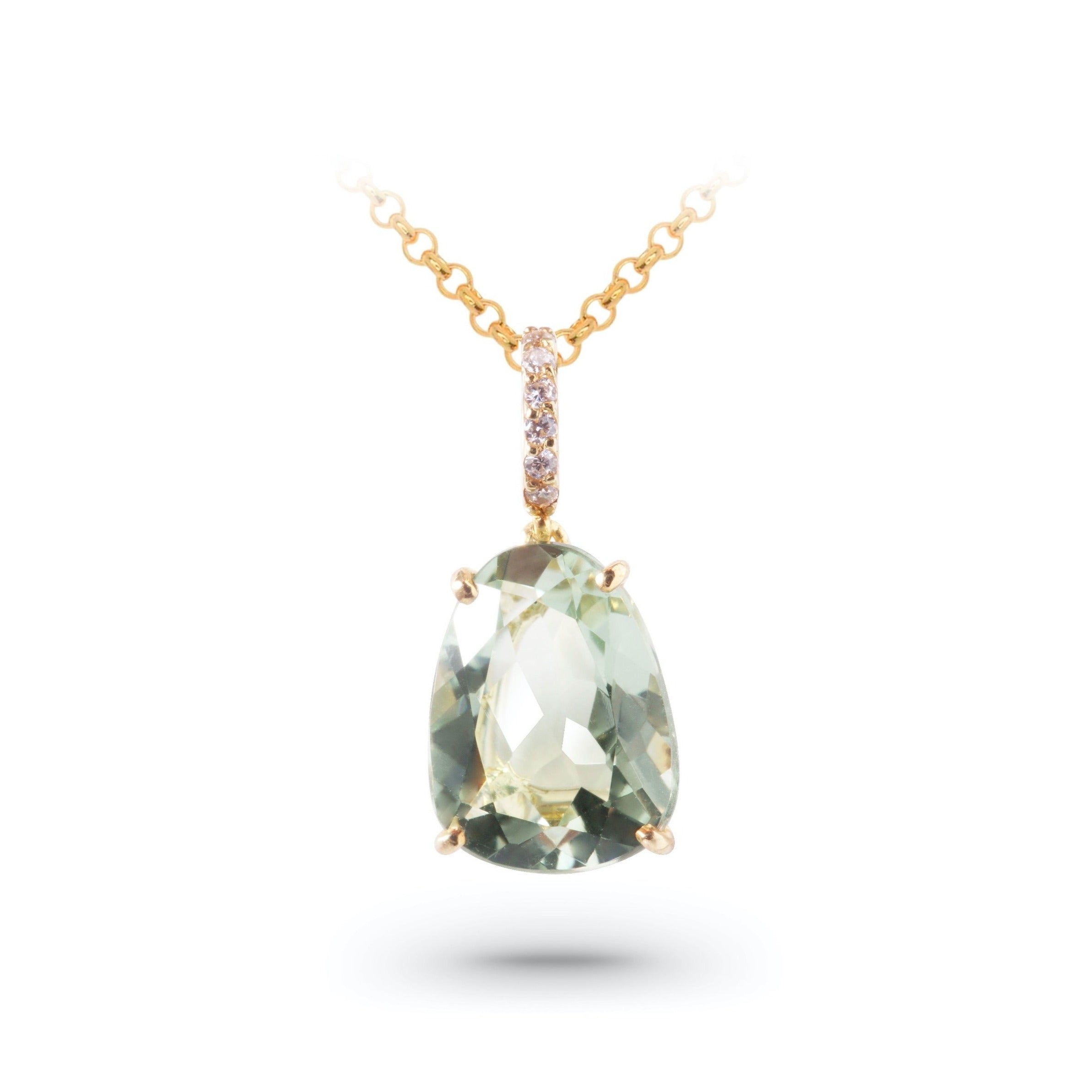 18K Maroaga Pendant (1196) -  Prasiolite / YG