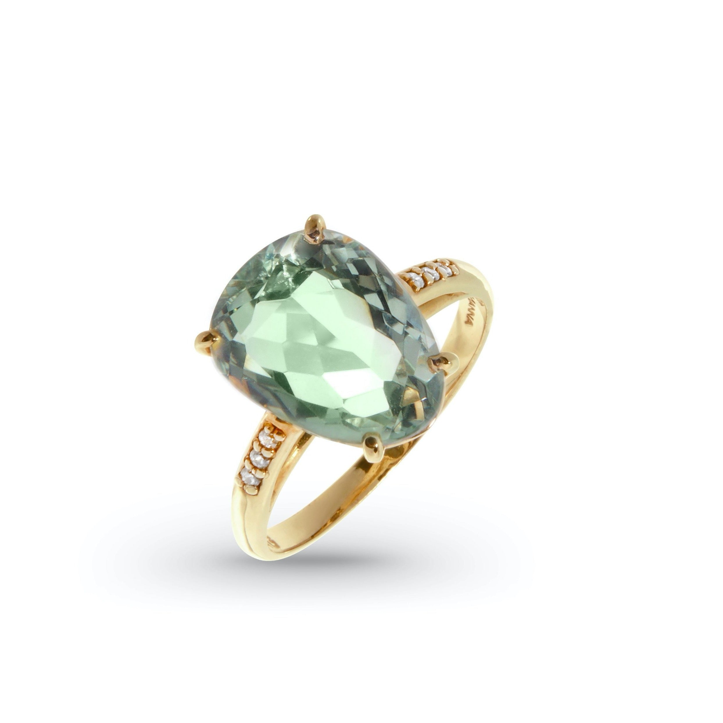 18K Prasiolite Ring