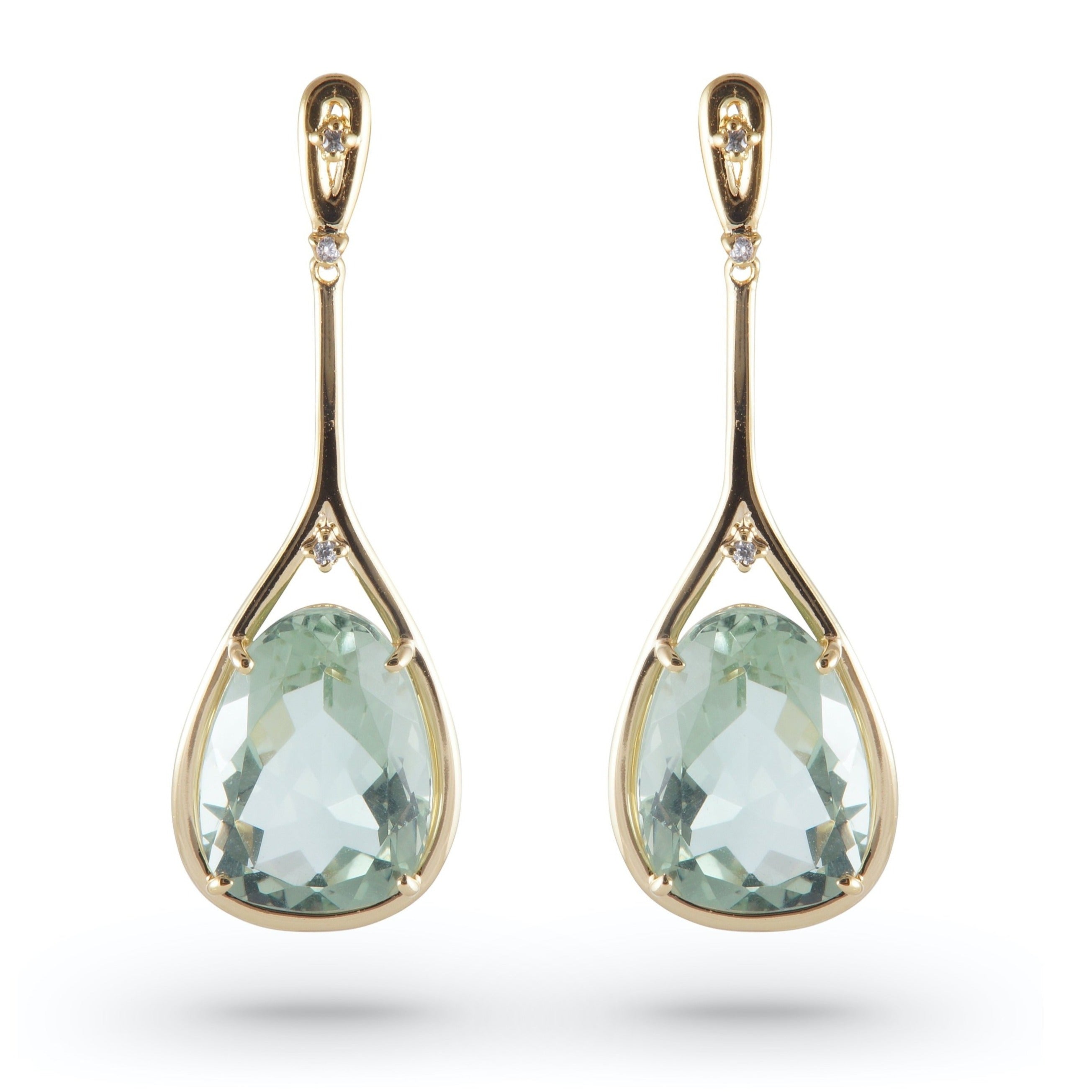 18K Prasiolite Earrings