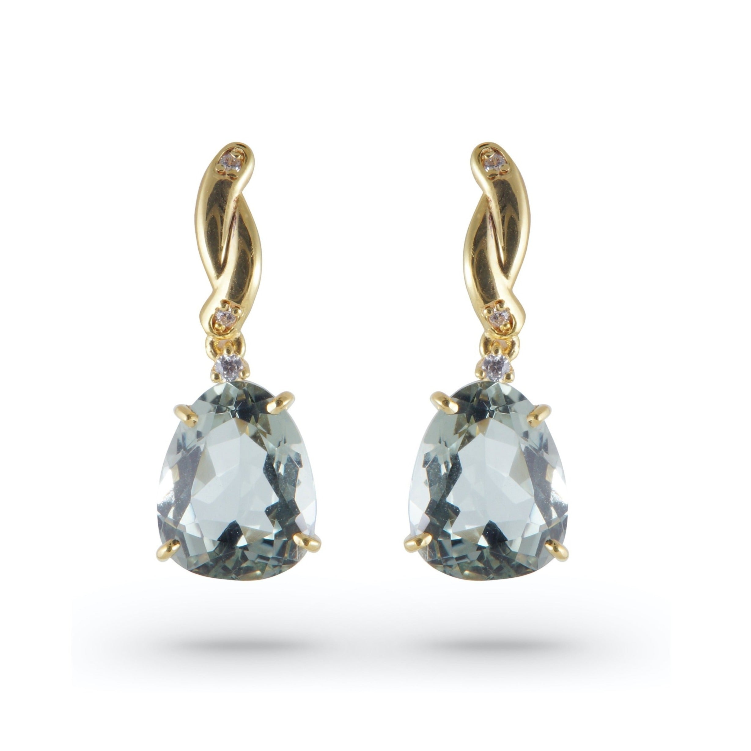 18K Prasiolite Earrings