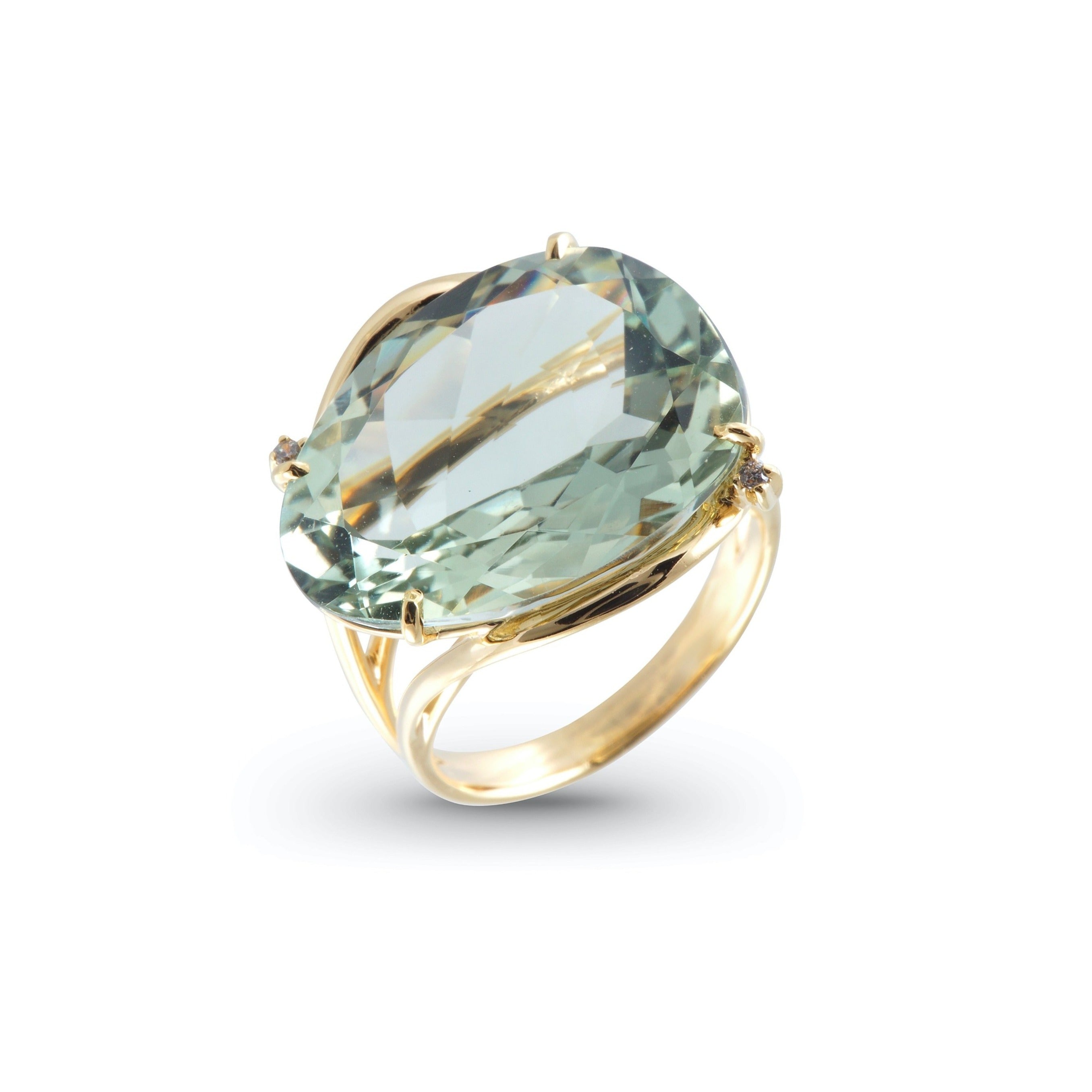 18K Prasiolite Ring