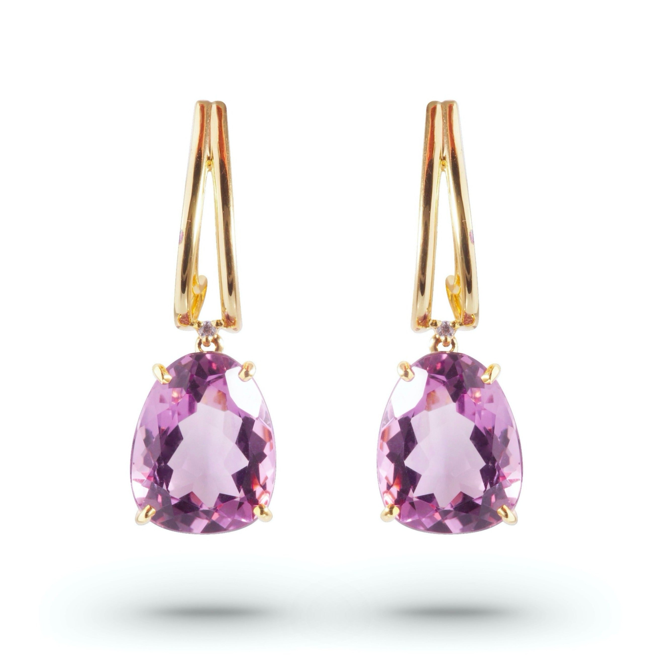 18K Amethyst Earrings