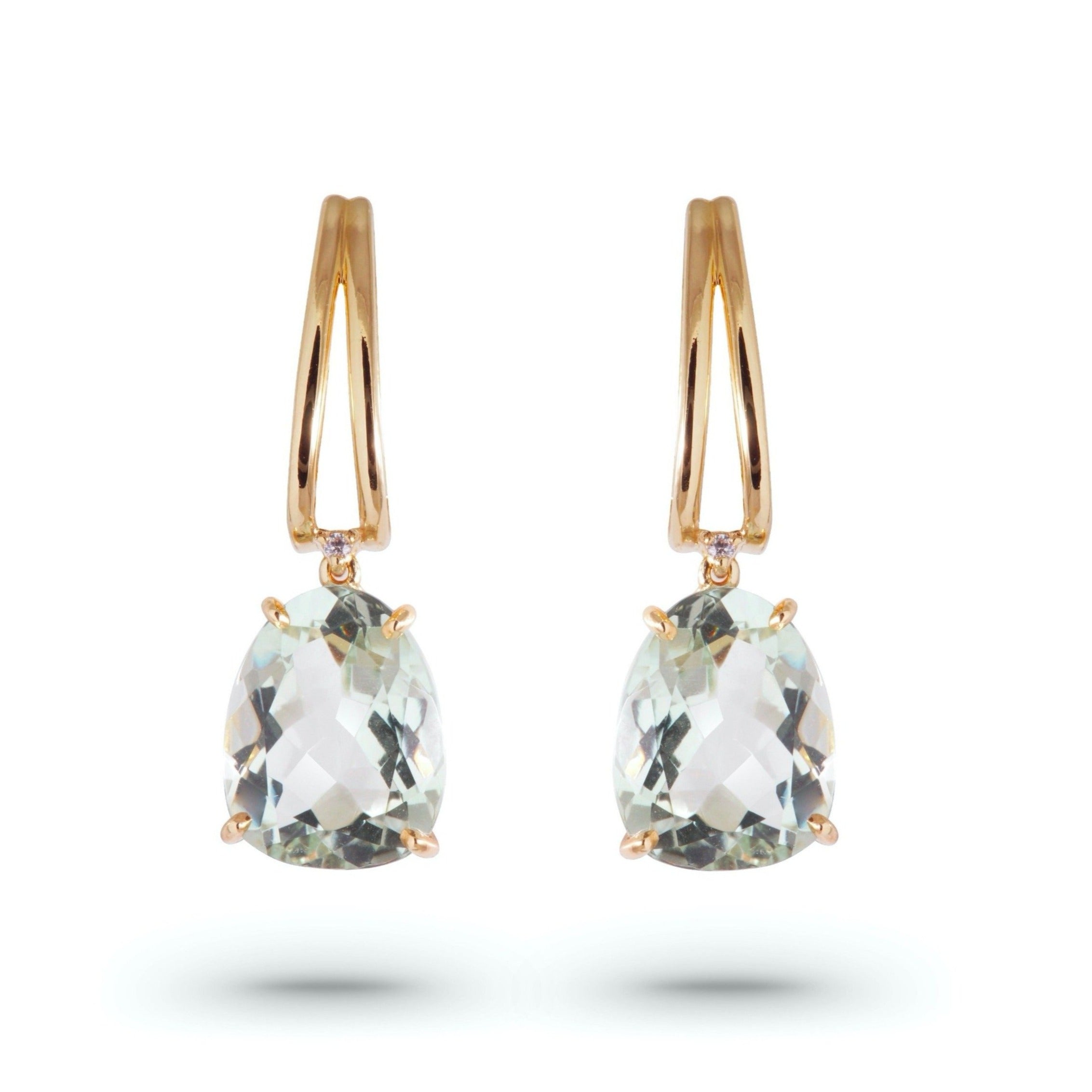 18K Prasiolite Earrings