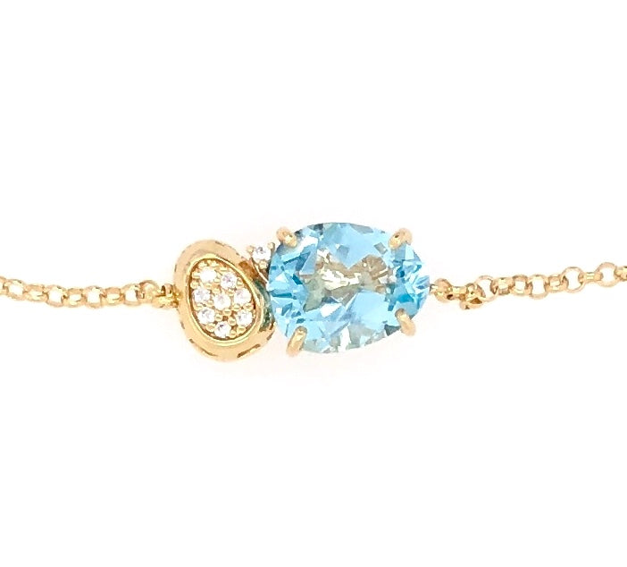 18K Blue Topaz Bracelet