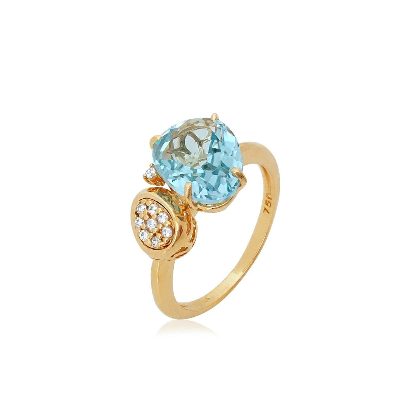 18K Blue Topaz Ring