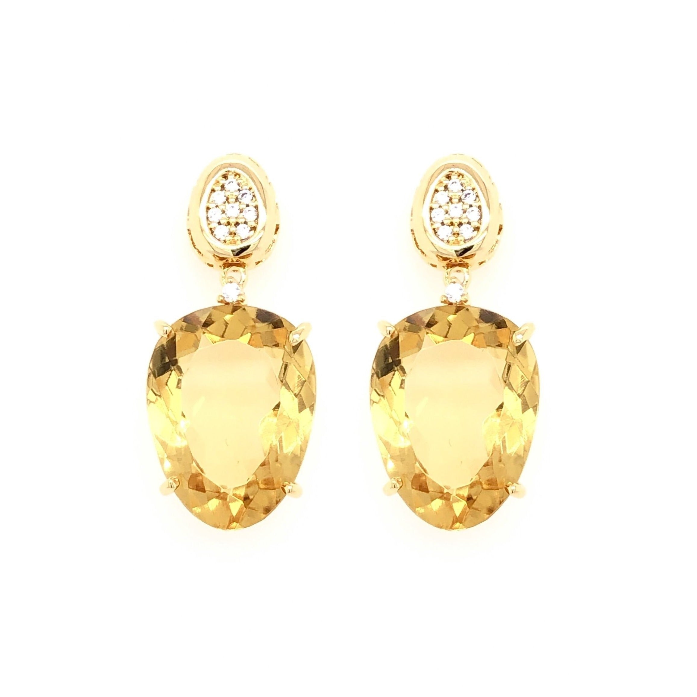 18K Citrine Earrings