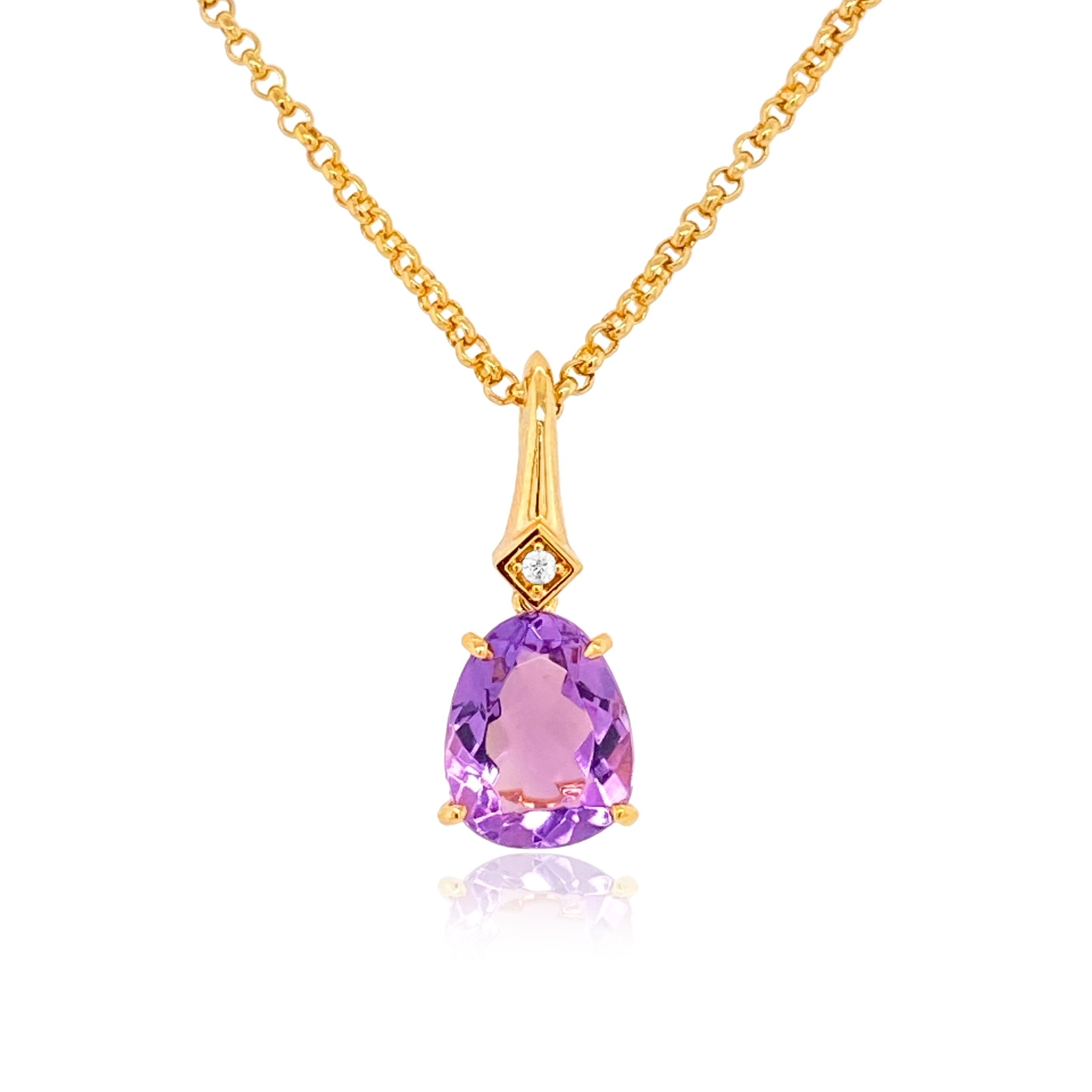 18K Amethyst Pendant