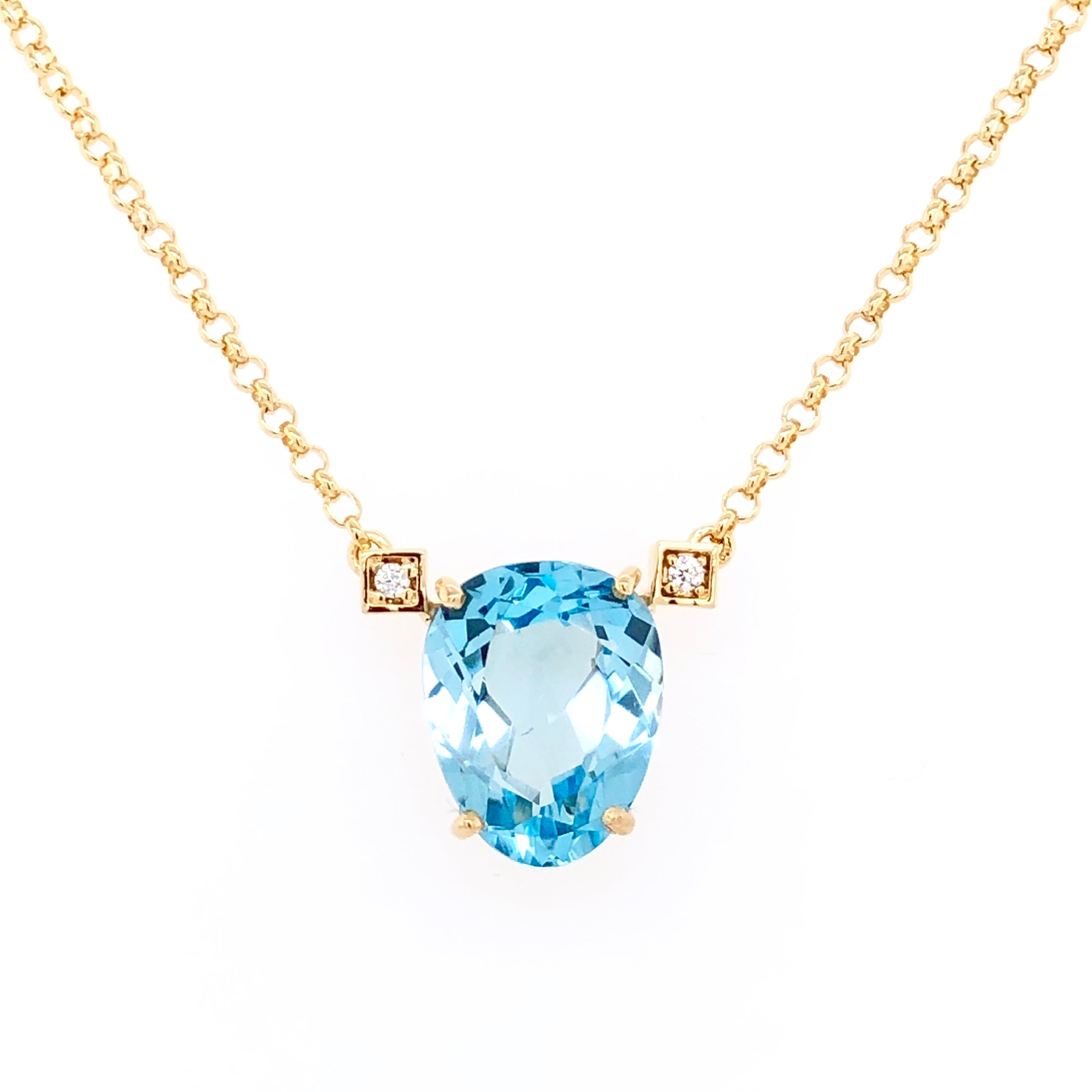 18K Blue Topaz Necklace