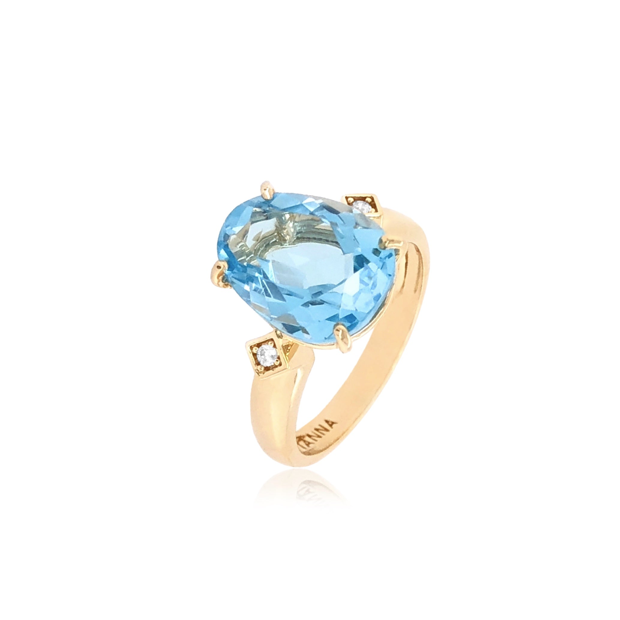 18K Blue Topaz Ring