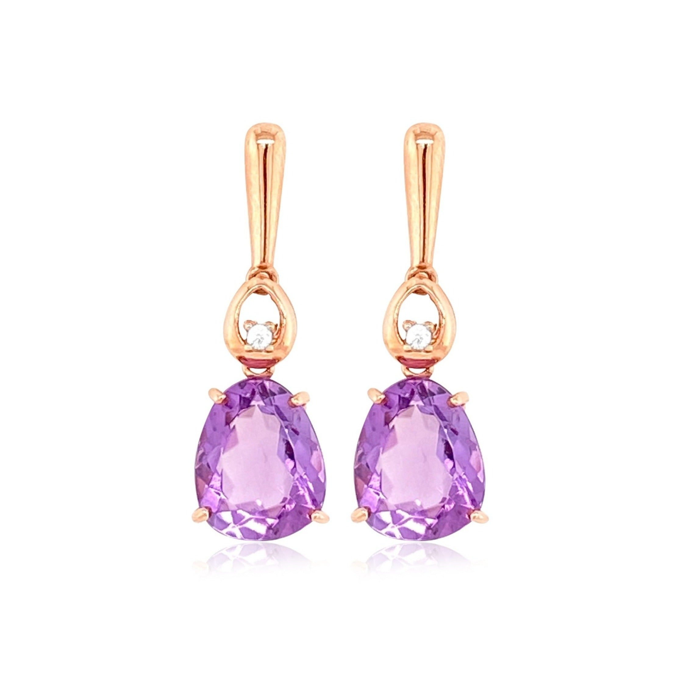 18K Amethyst Earrings