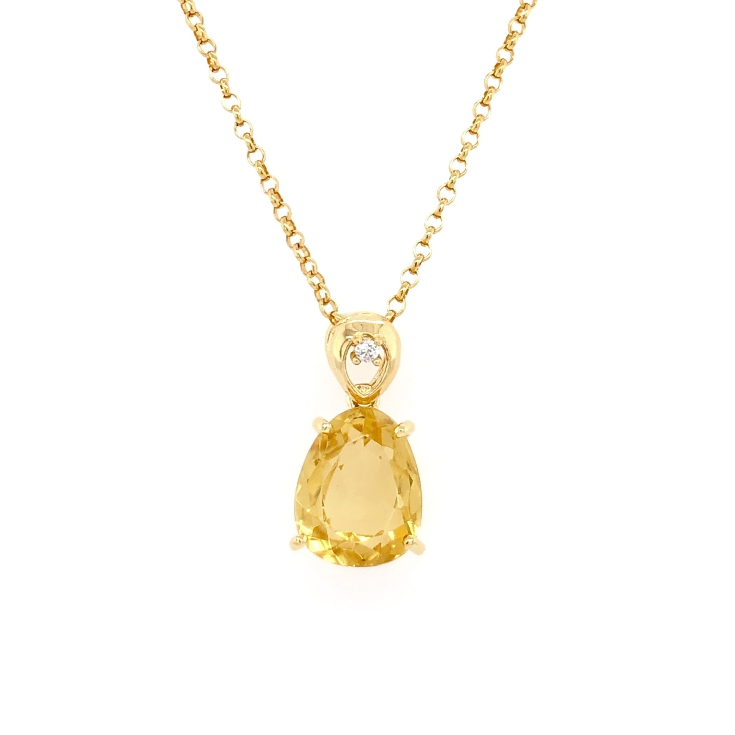 18K Citrine Pendant