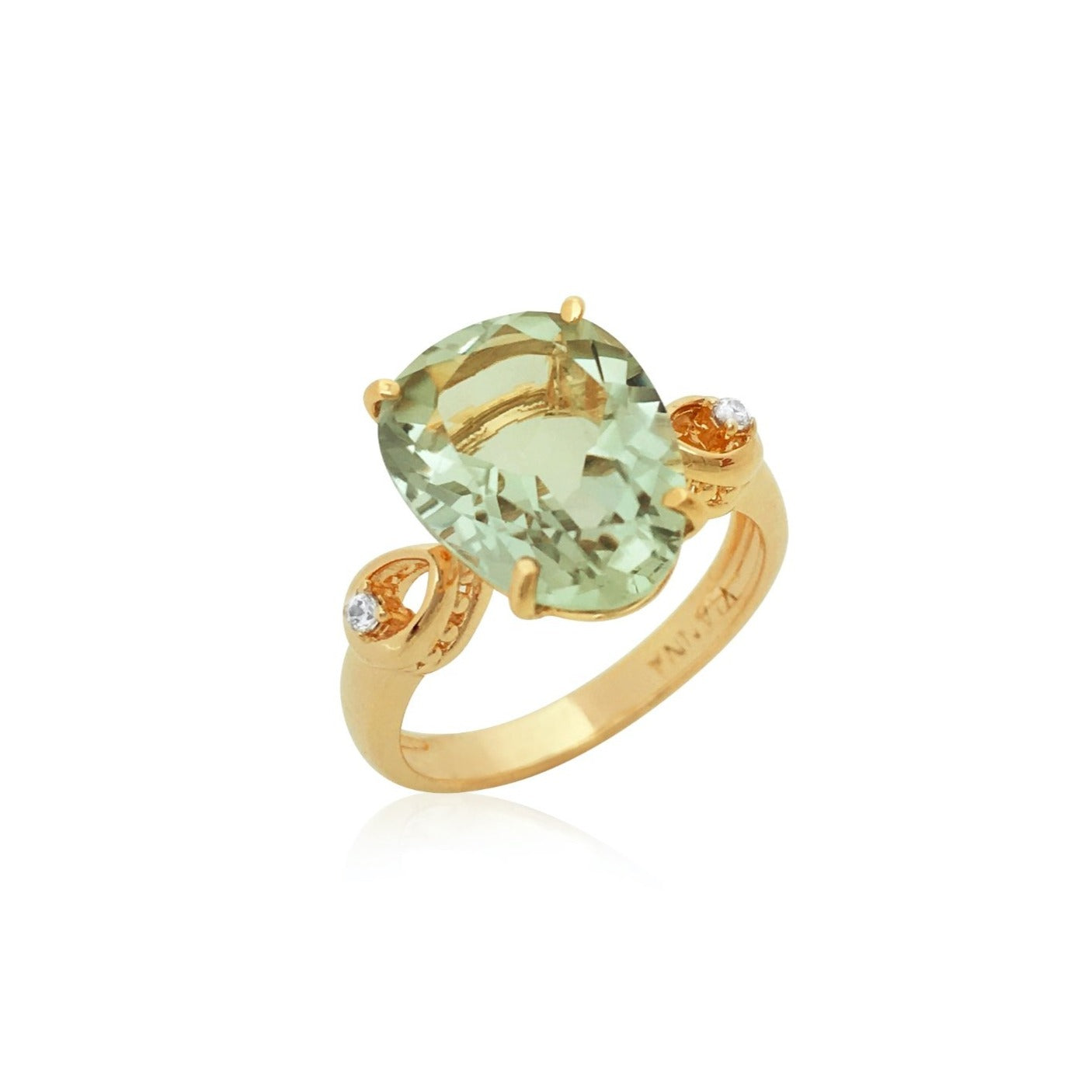 18K Prasiolite Ring