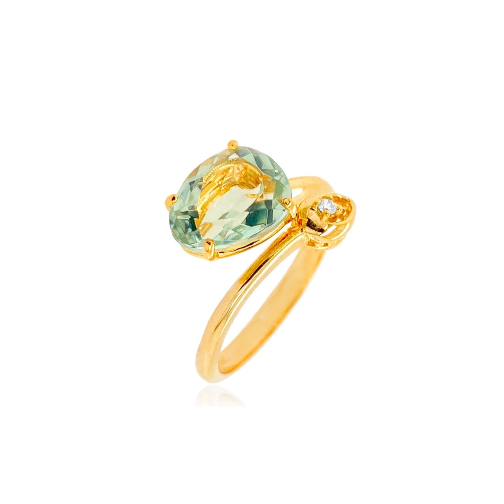 18K Prasiolite Ring