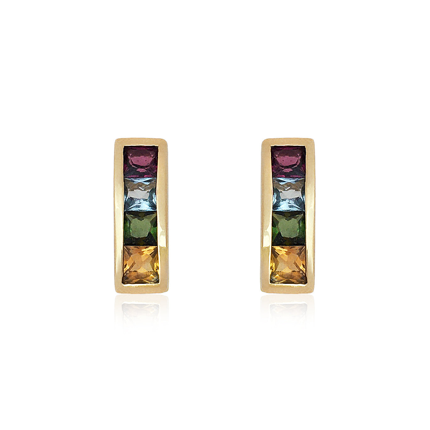 18K Mixed Colors Earrings