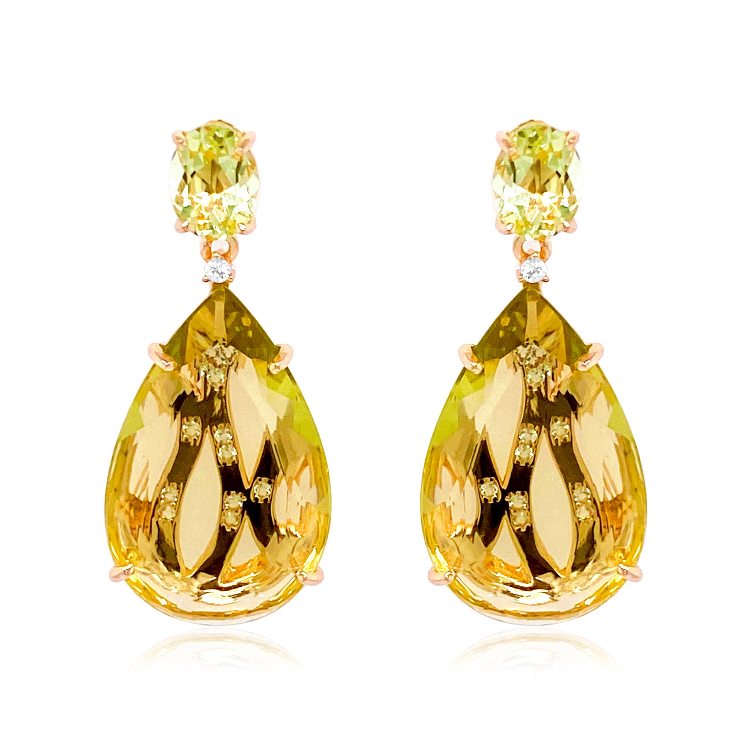 TRANSPARENZA Earrings (0777) - Lemon Citrine / RG