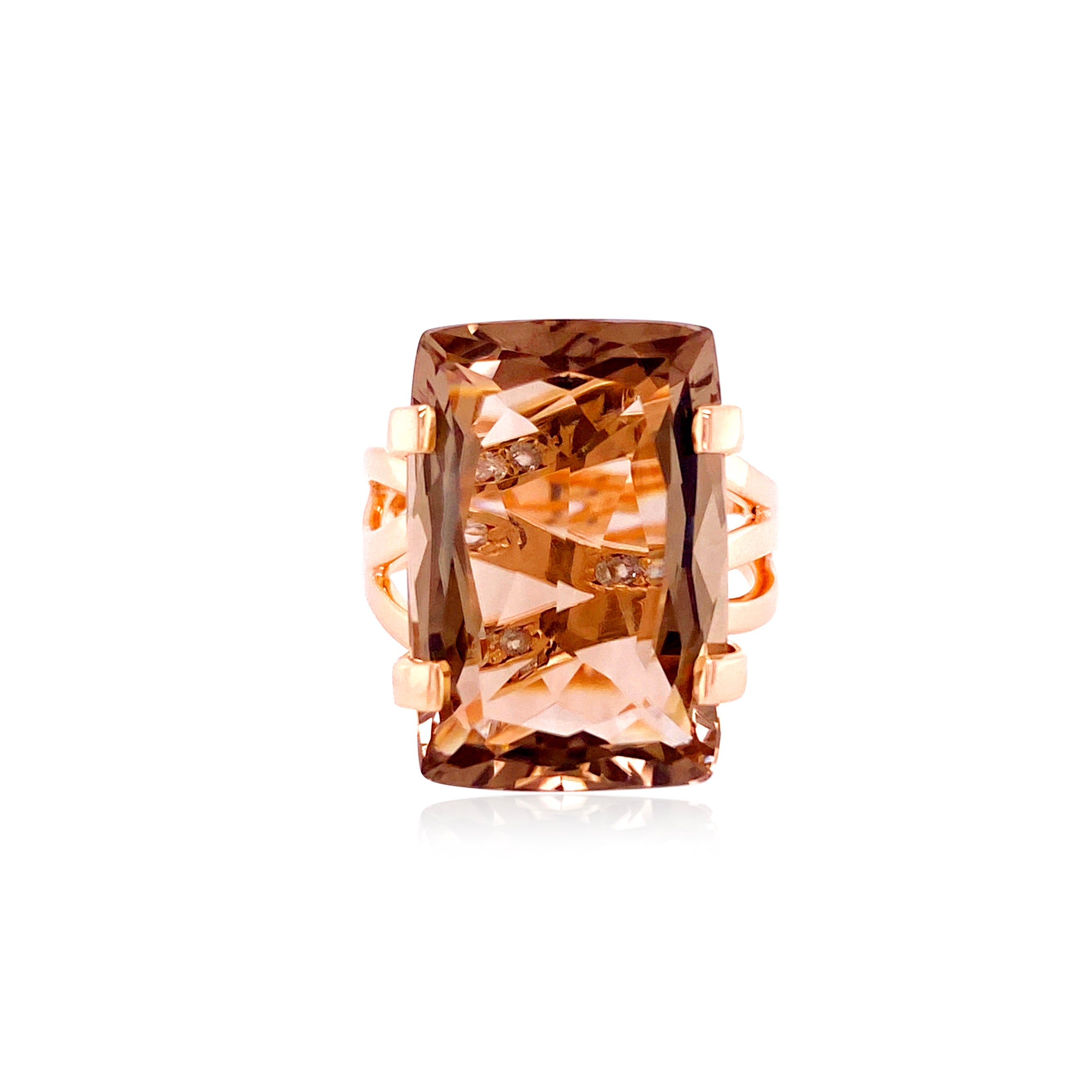 TRANSPARENZA Ring (0777) - Smoky Quartz / RG